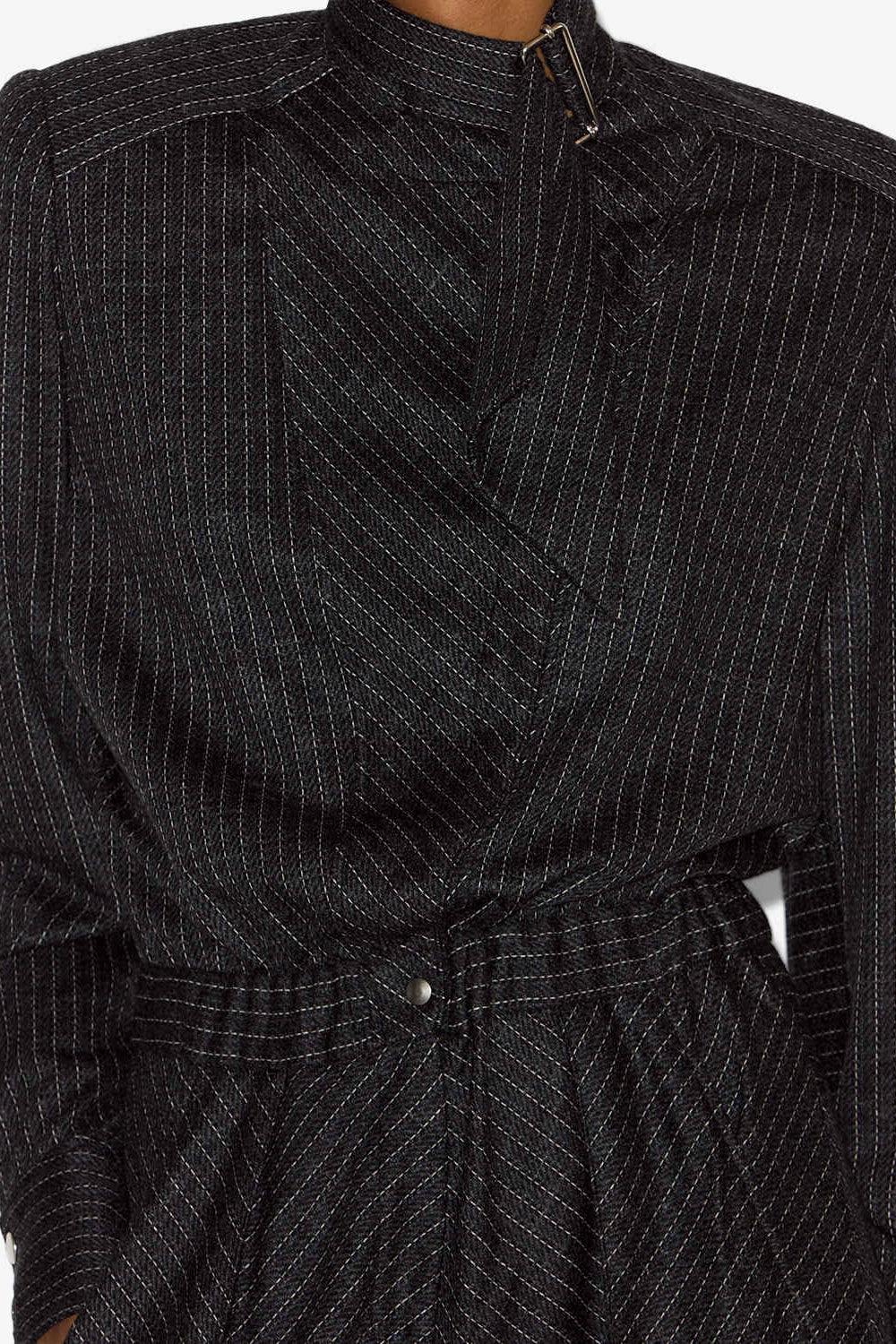 Rheane virgin wool tennis stripe jumpsuit - Anthracite - Woman - 3