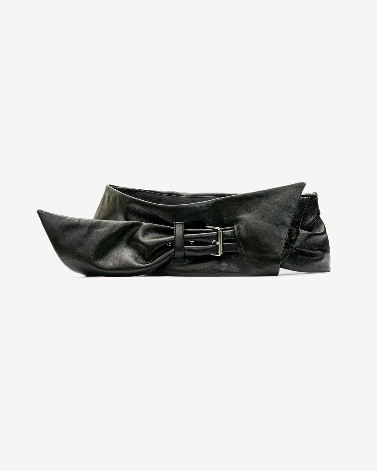 Caren wide soft leather belt - Black - Woman - 1