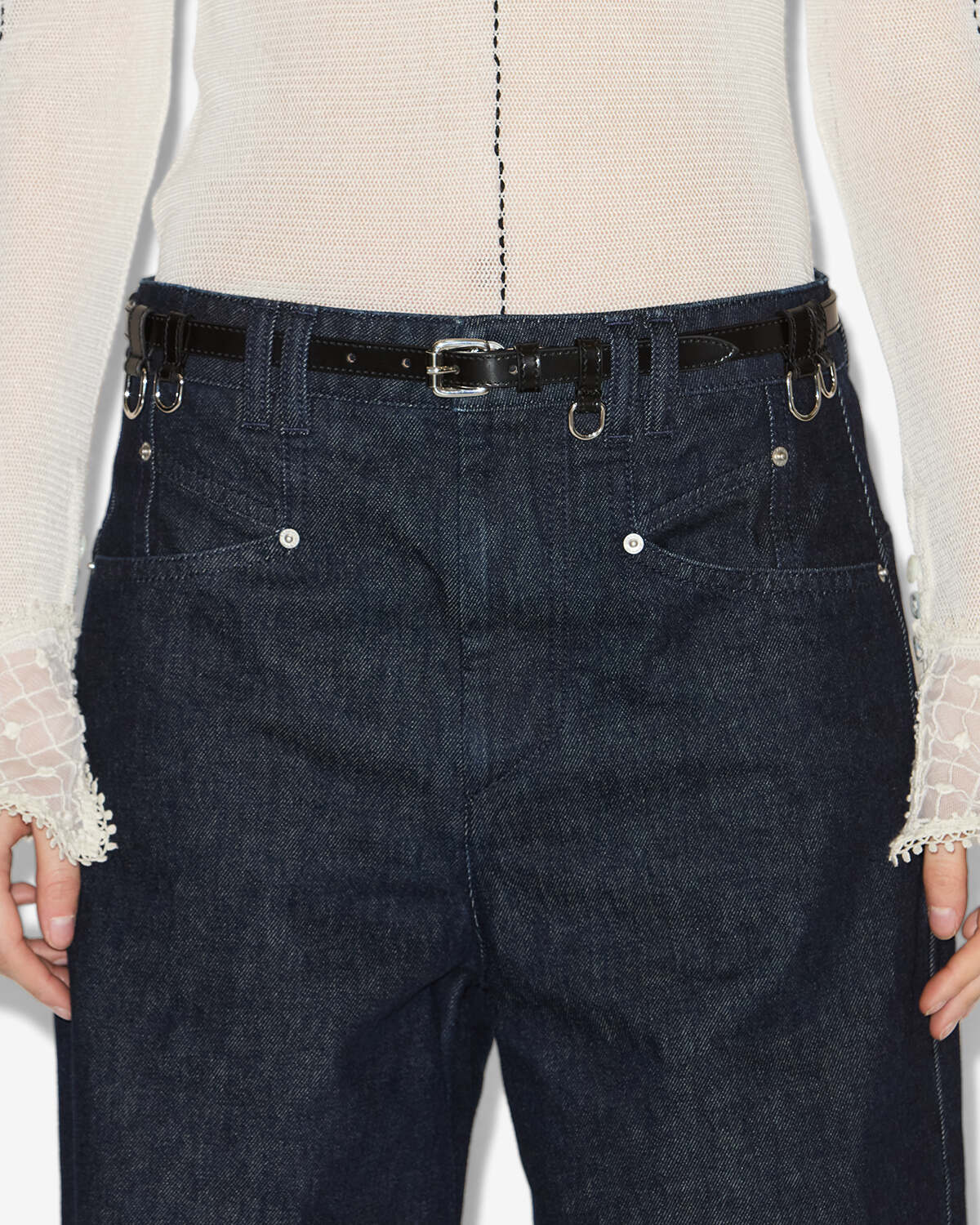 Chelsea belt Woman Black and silver 