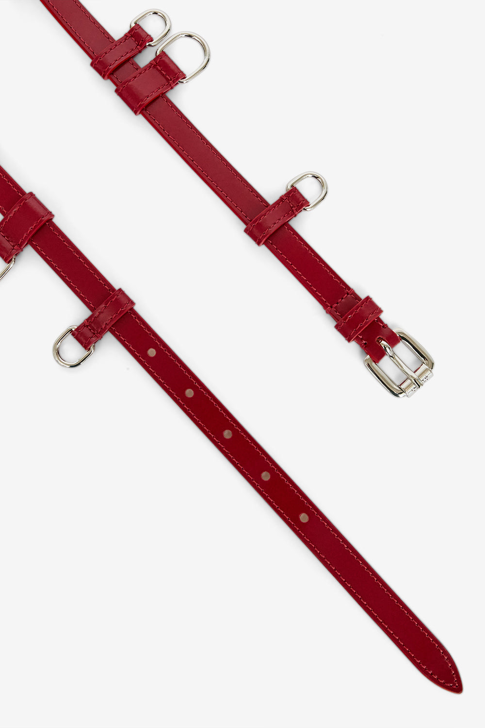 Ceinture fine chelsea - Deep red - silver - Woman - 3
