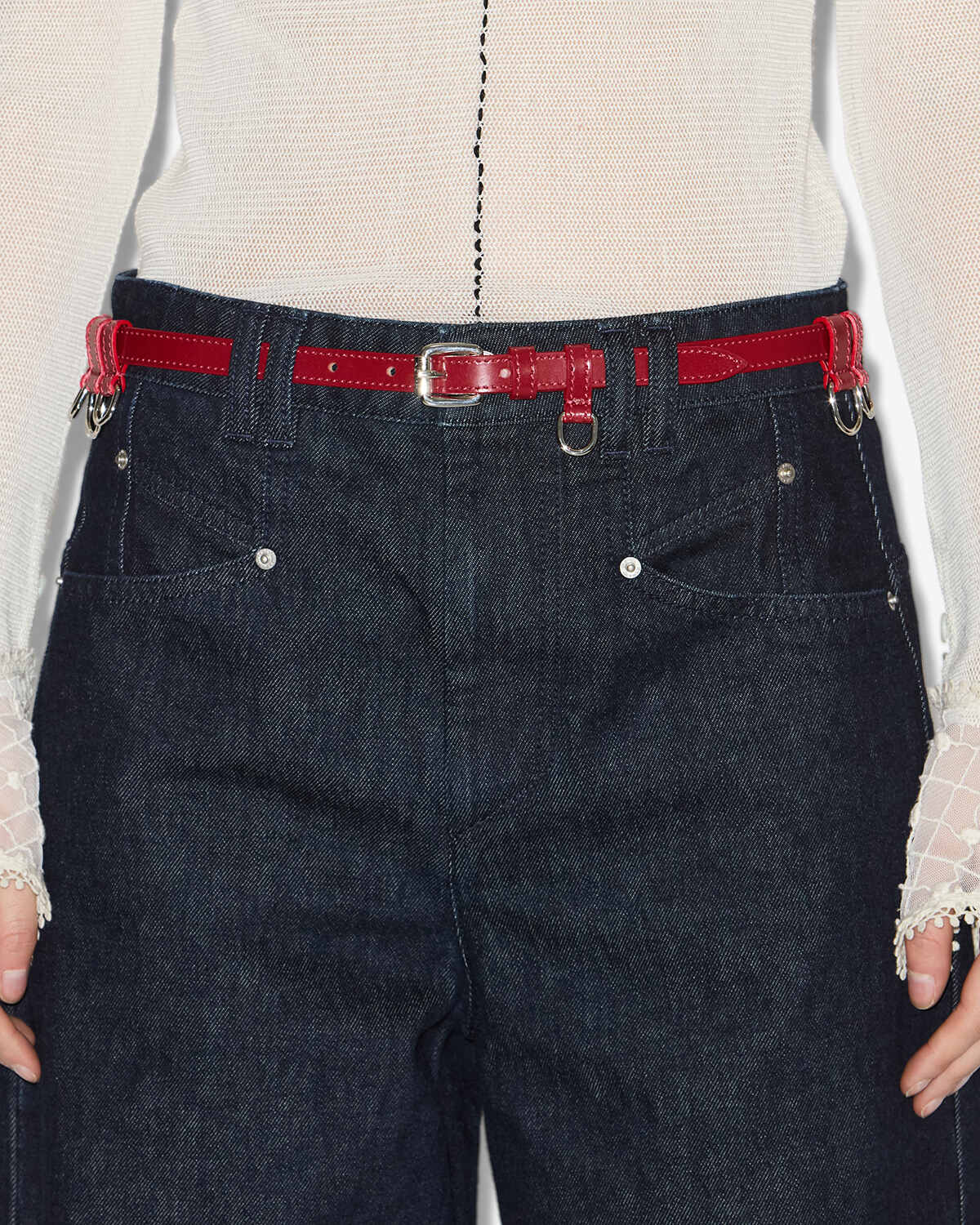Ceinture chelsea Woman Deep red - silver 1