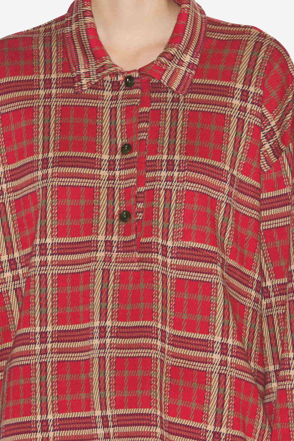 Blouse tartan bruna - Rouge - Woman - 3