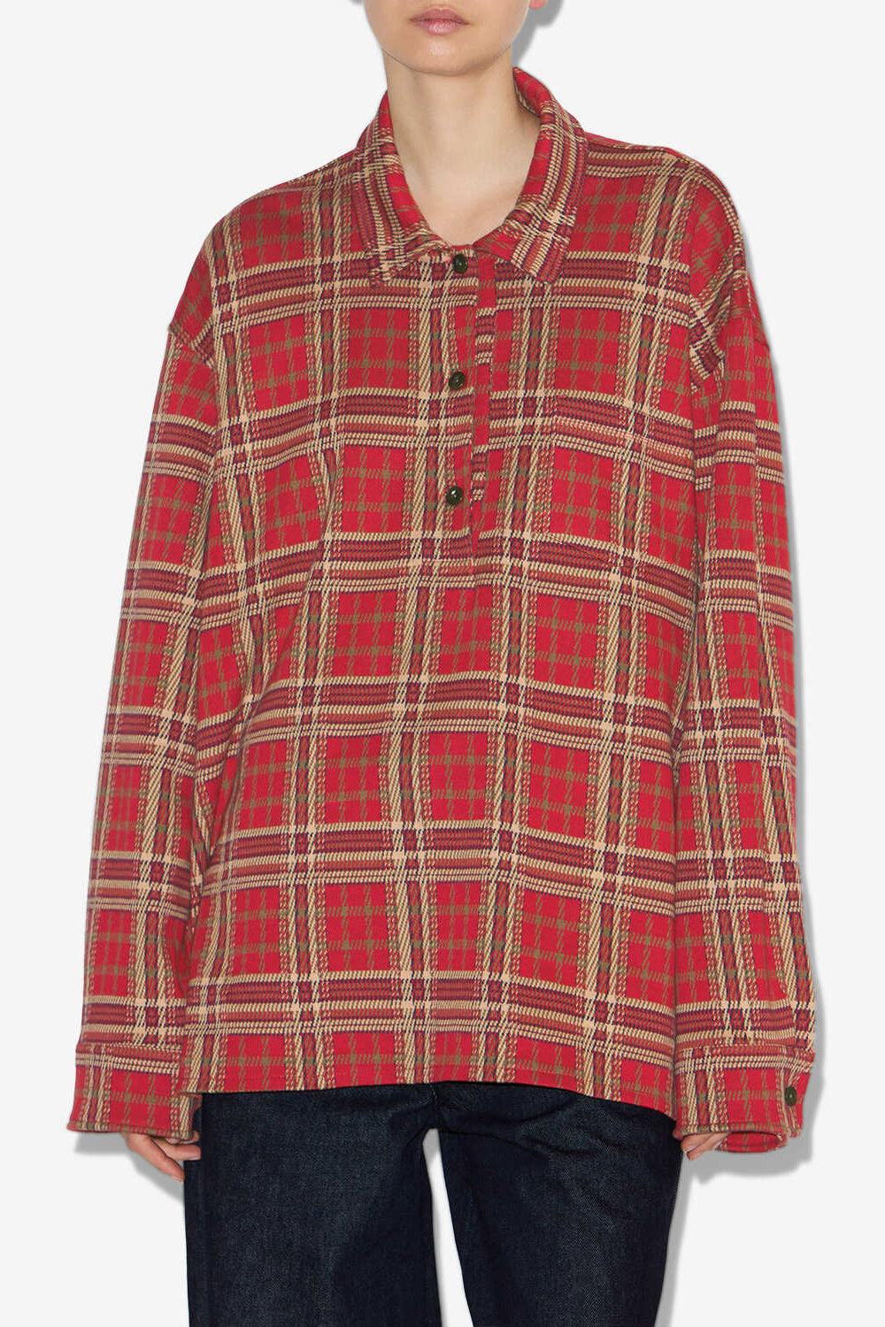 Blouse tartan bruna - Rouge - Woman - 4