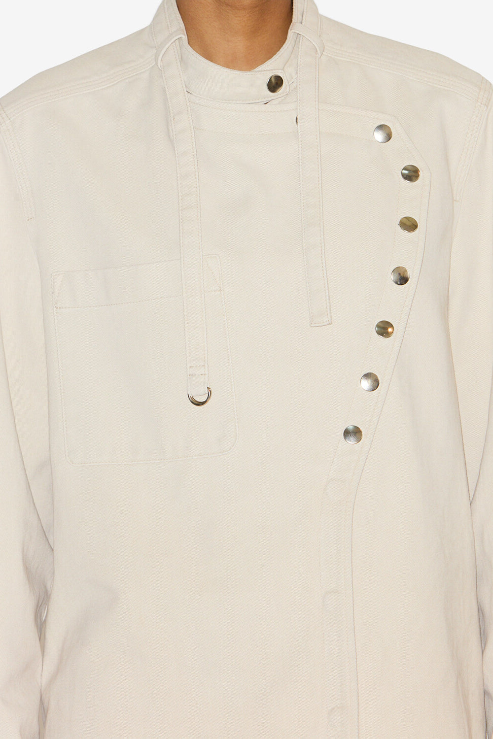 Chemise en toile de coton tess - Off blanc - Woman - 3