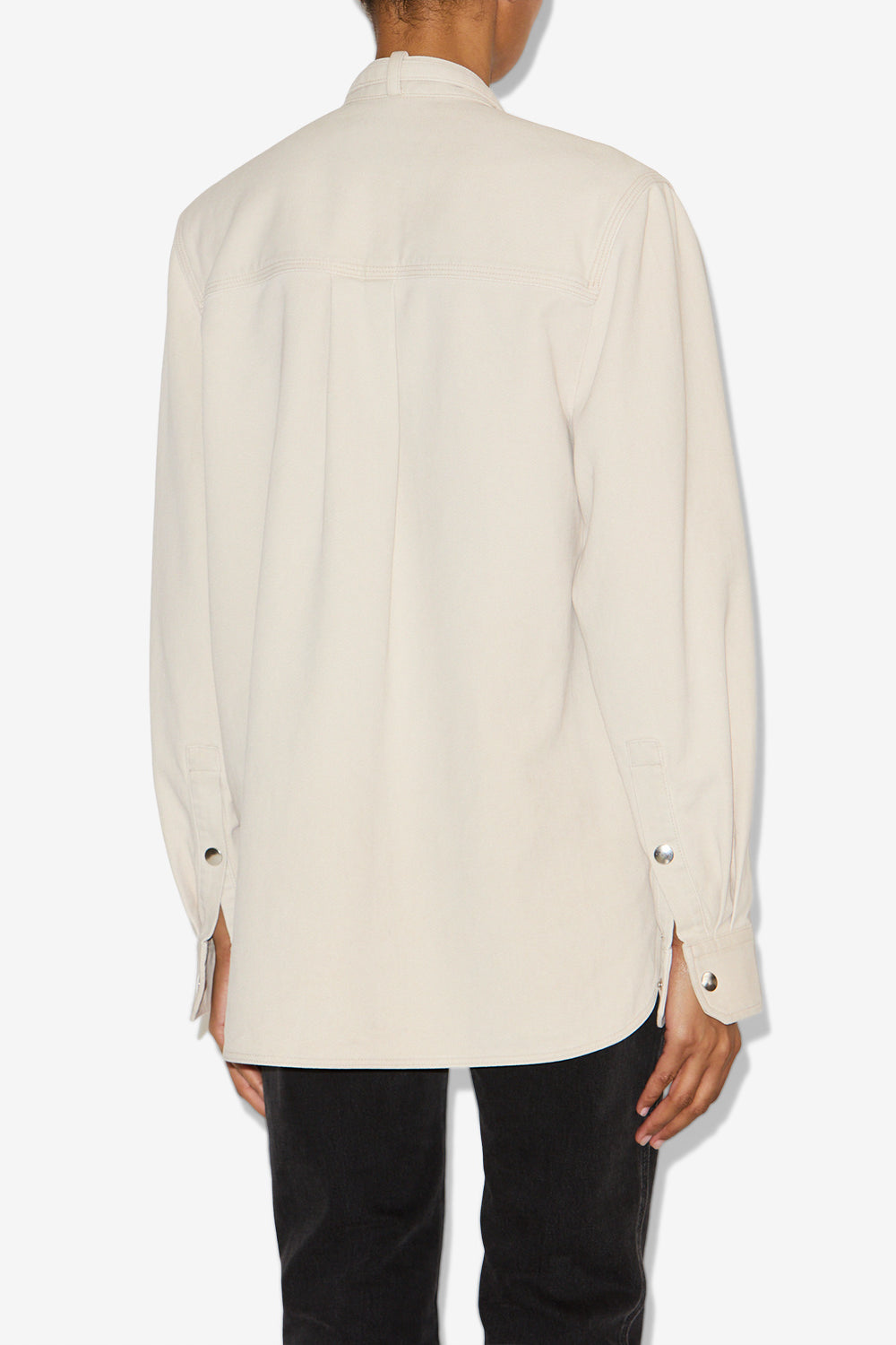 Chemise en toile de coton tess - Off blanc - Woman - 5
