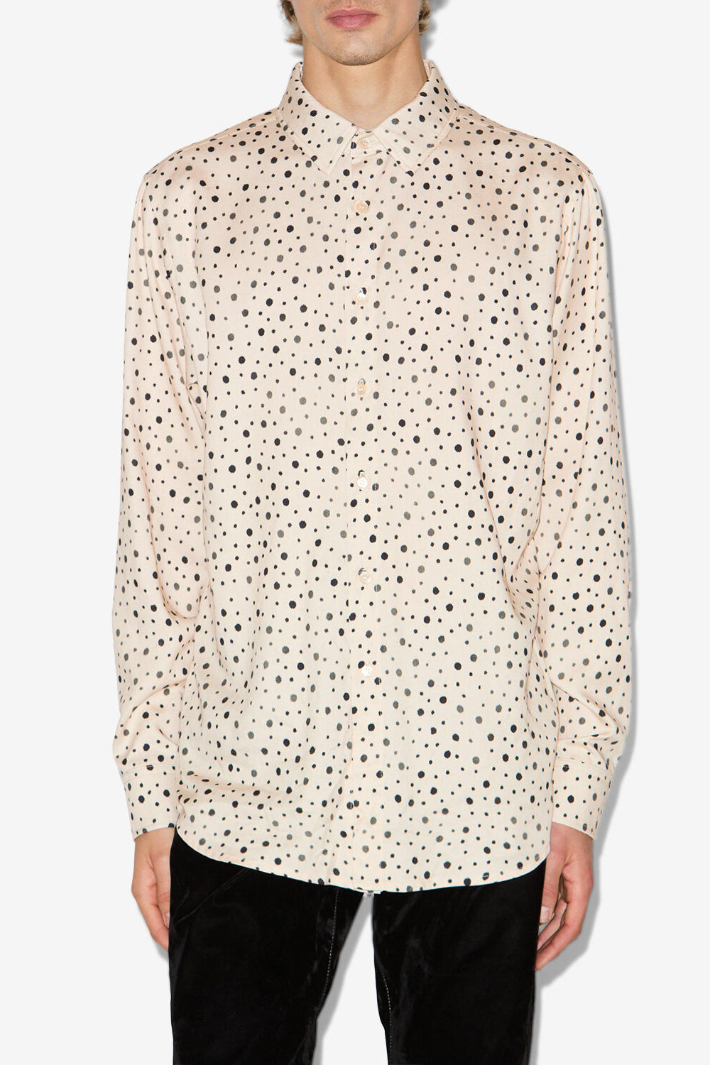 Nathan flowing polka dot shirt - Ecru - Man - 4