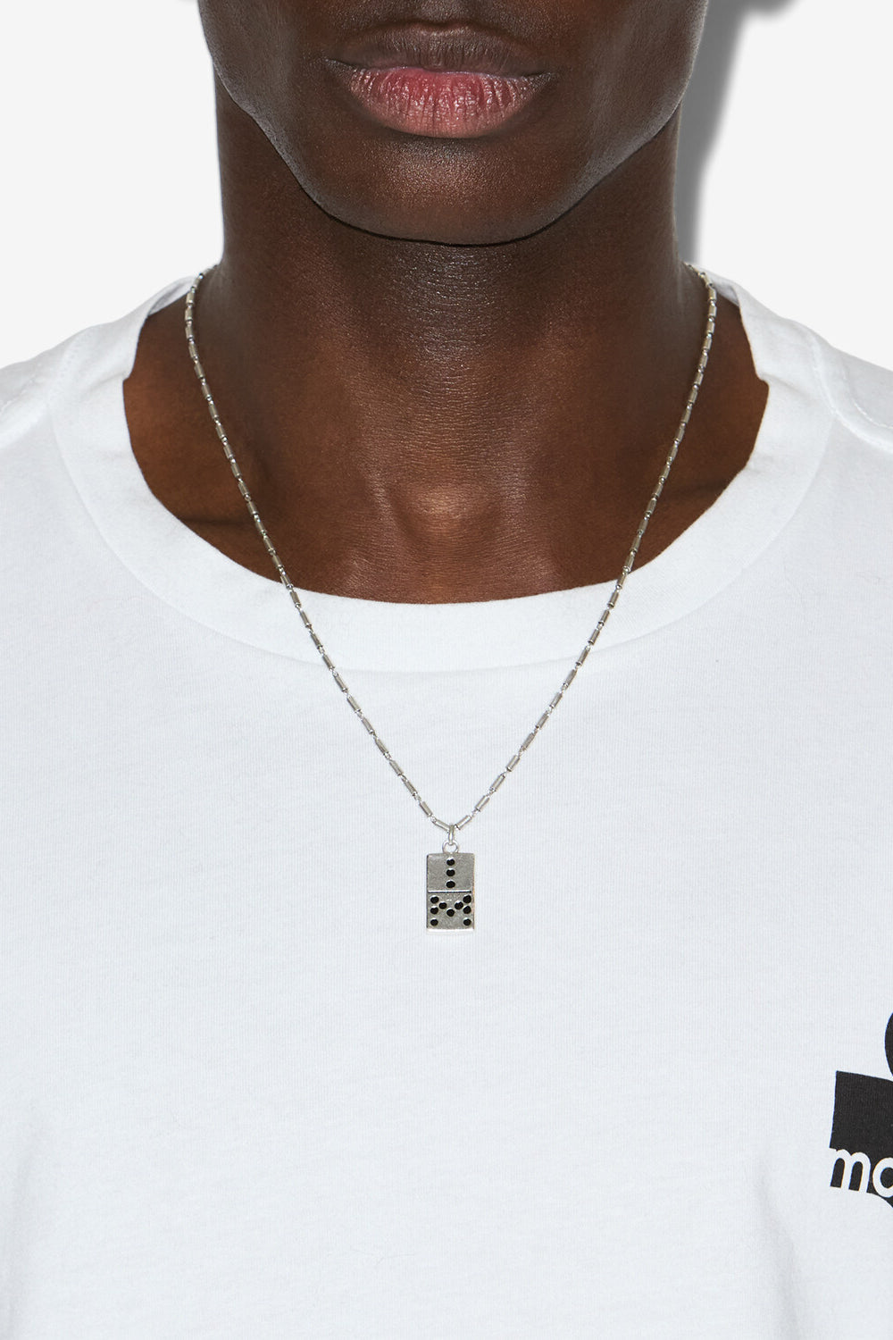 Alby ペンダント付き チェーンネックレス - Black and silver - Man - 2