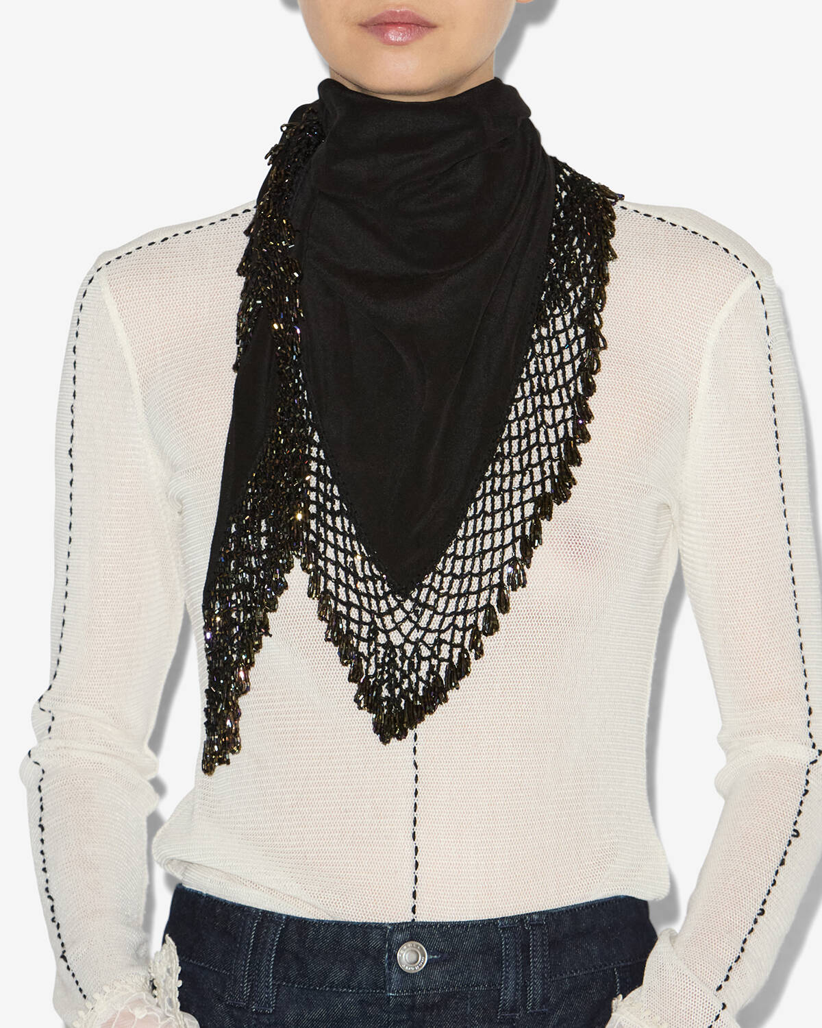 Ezane scarf Woman Black 1
