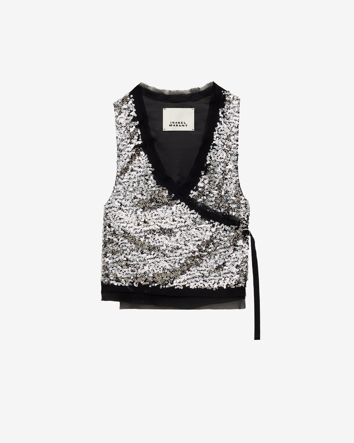 Gilet senza maniche con lustrini tahina - Argento - Woman - 5