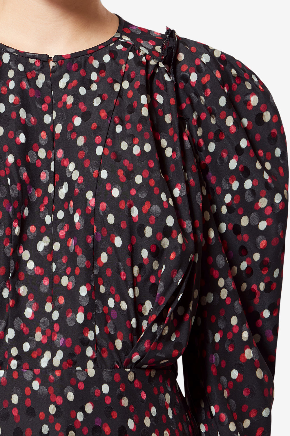 Top en soie à imprimé pois zarga - Noir-rouge - Woman - 3