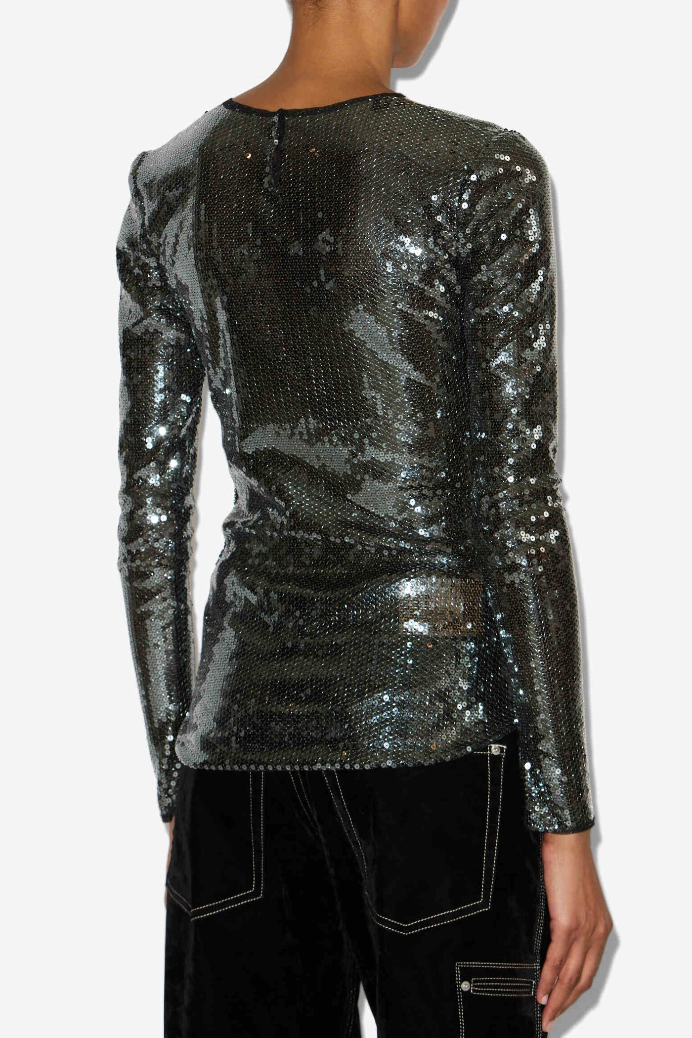 Top à manches longues hilda en sequins - Gun metal - Woman - 4