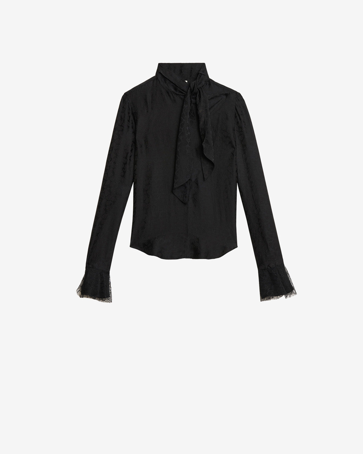 Blouse en jacquard de soie raphaella - Noir - Woman - 5