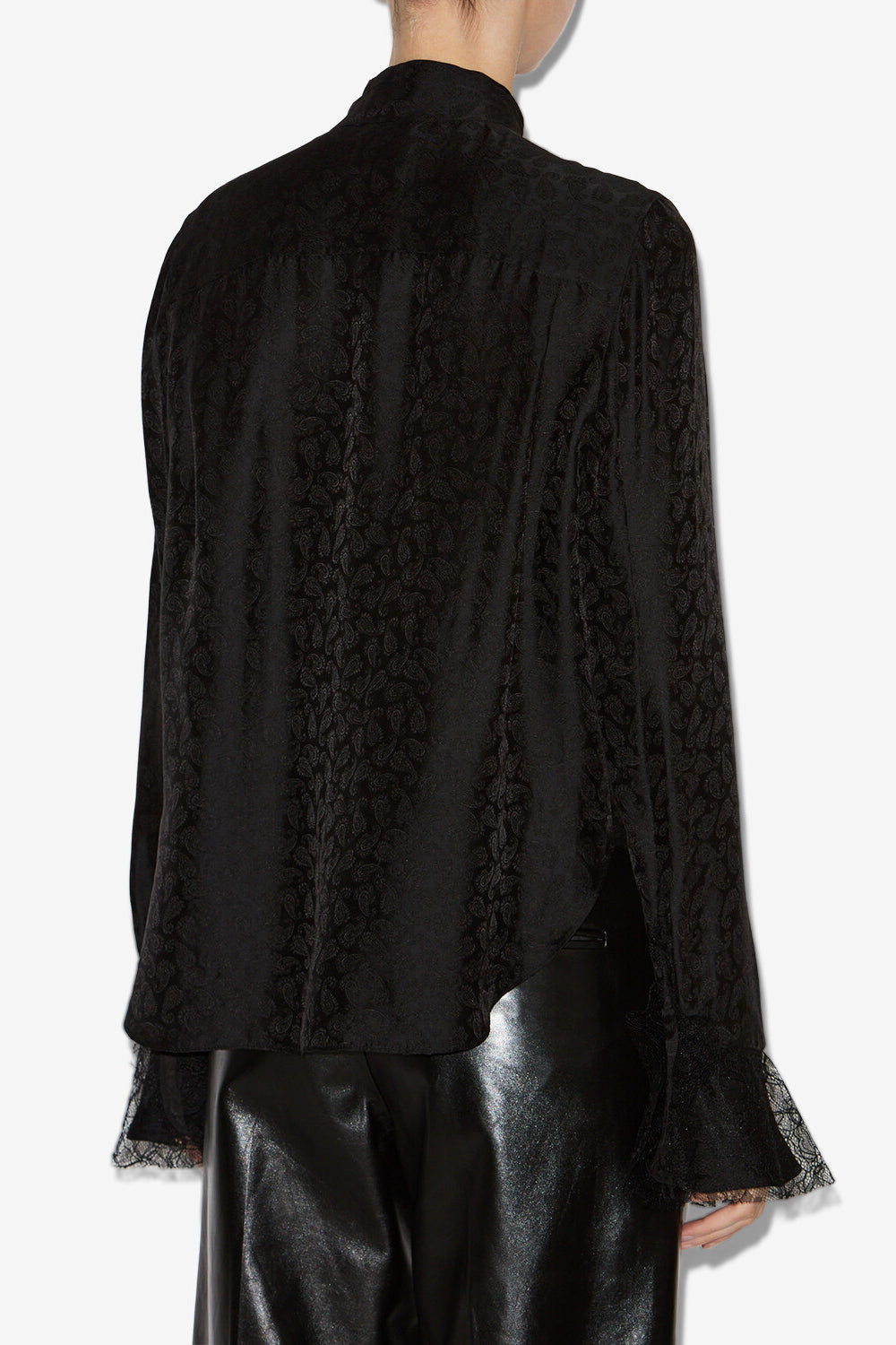 Blouse en jacquard de soie raphaella - Noir - Woman - 5
