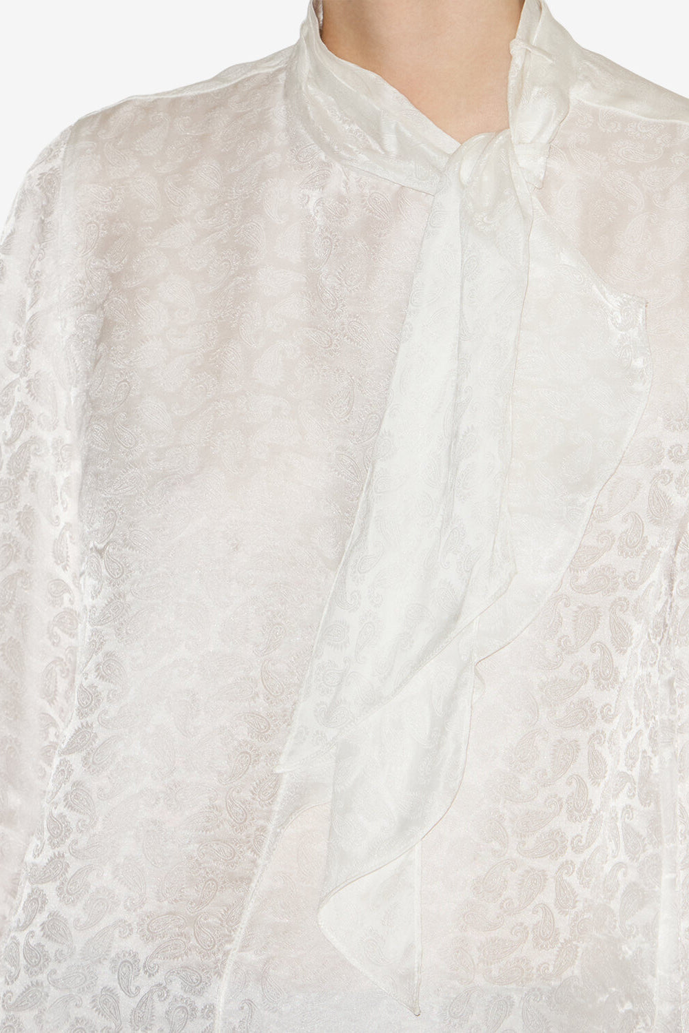 Blouse en jacquard de soie raphaella - Blanc - Woman - 3
