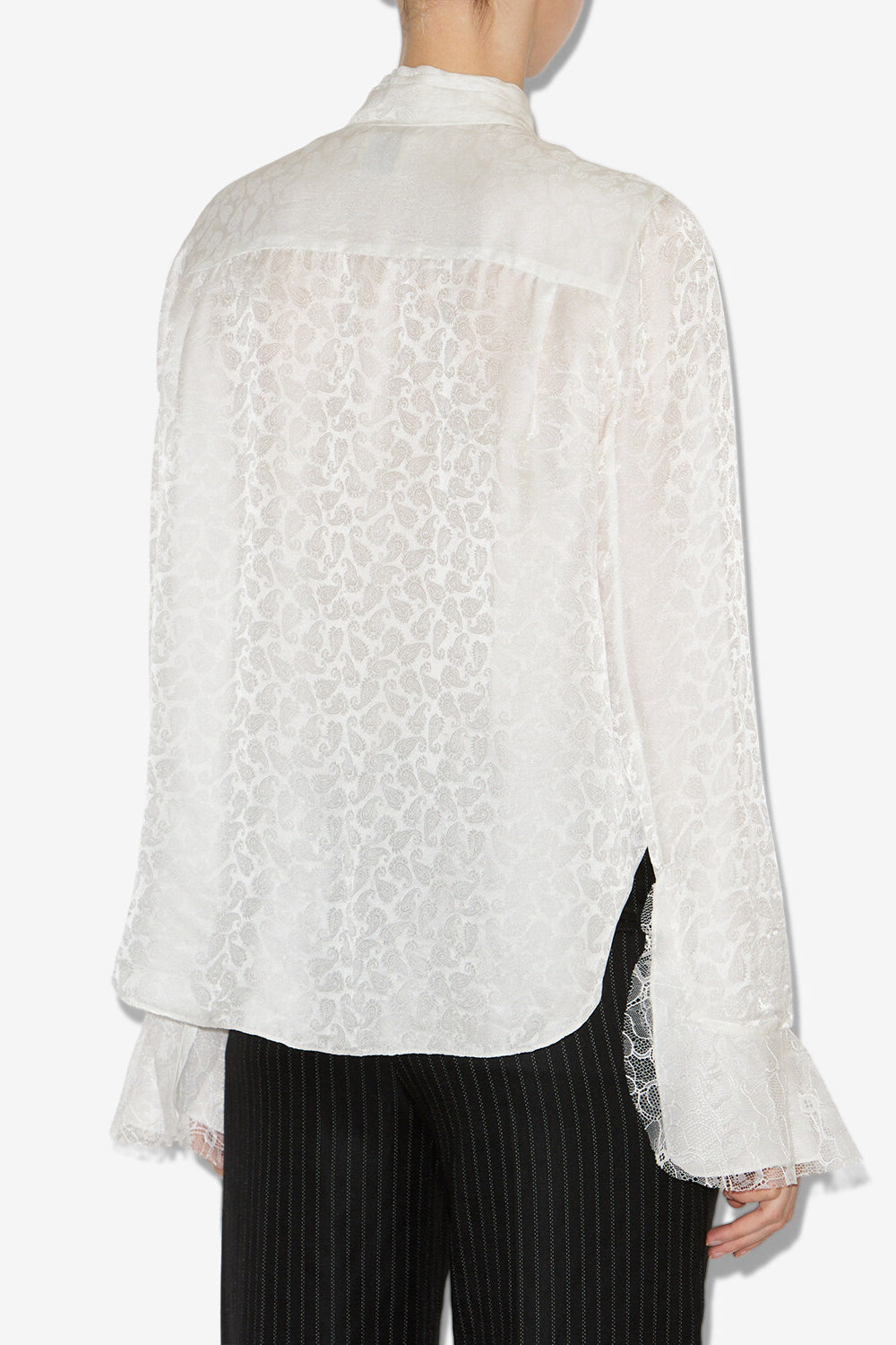 Blouse en jacquard de soie raphaella - Blanc - Woman - 5
