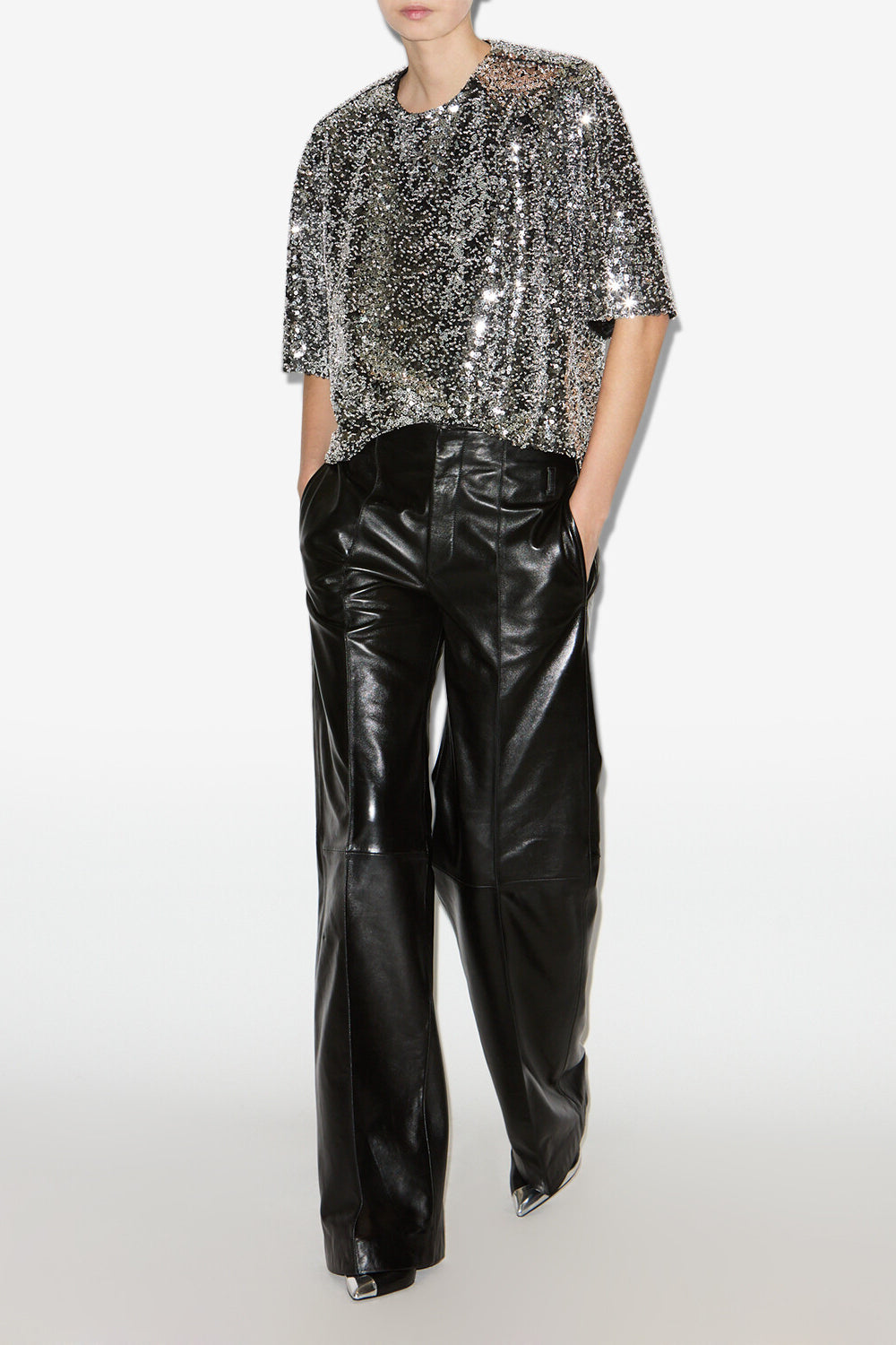 Top helga en sequins - Argent - Woman - 2