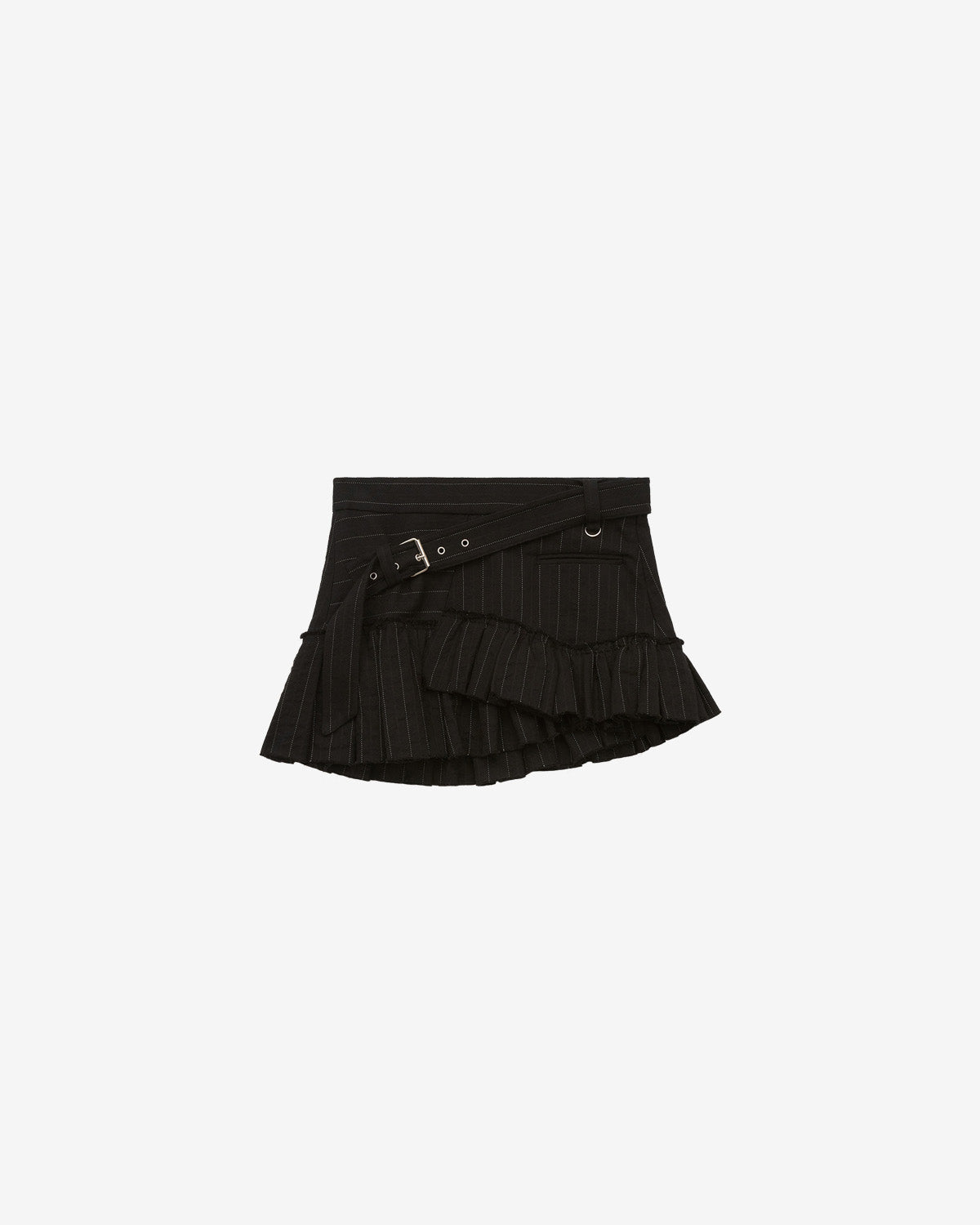Minigonna maddy gessata in lana vergine - Nero - Woman - 5