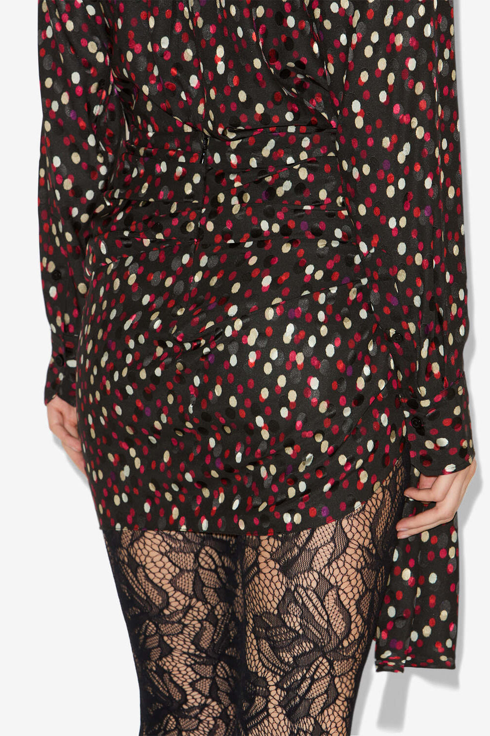 Ovia シルク ドレープ入りショートスカート - Black-red - Woman - 5