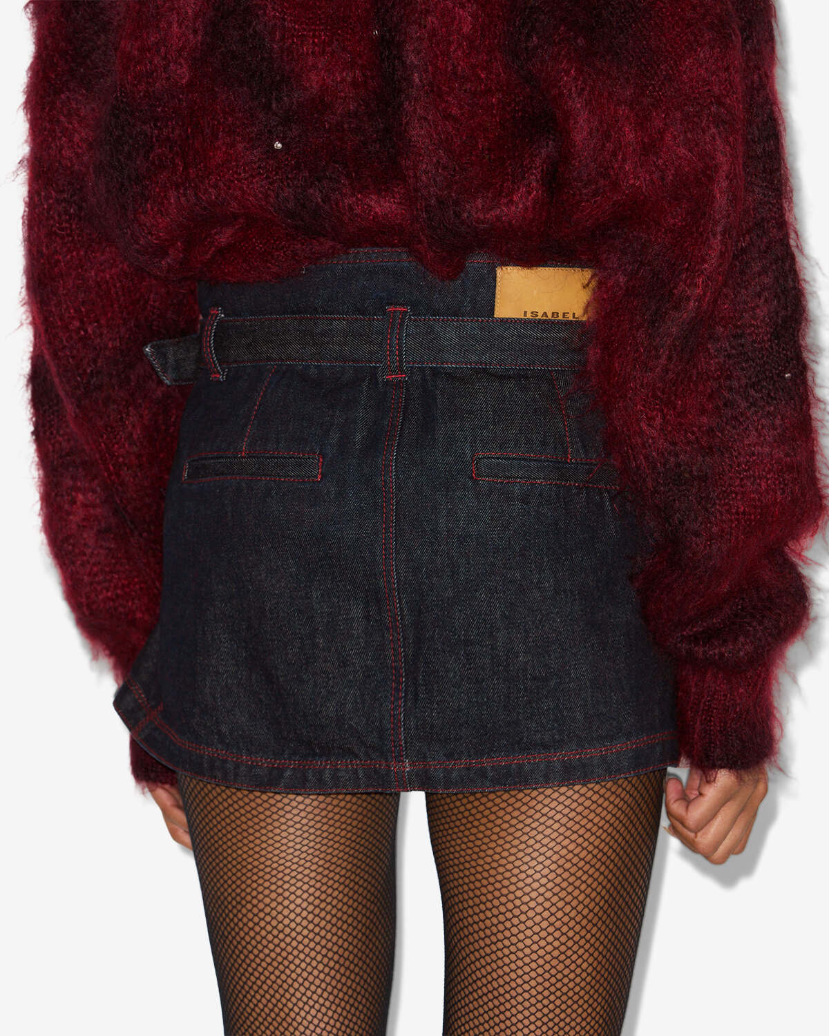 Siyen draped denim mini skirt - Dark midnight - Woman - 4