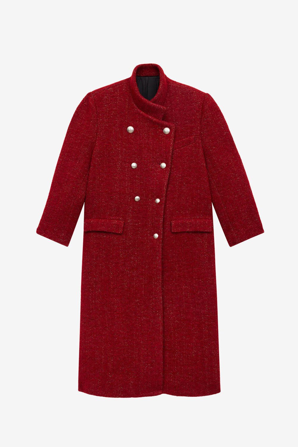Giusa brushed wool coat - Deep red - Woman - 1