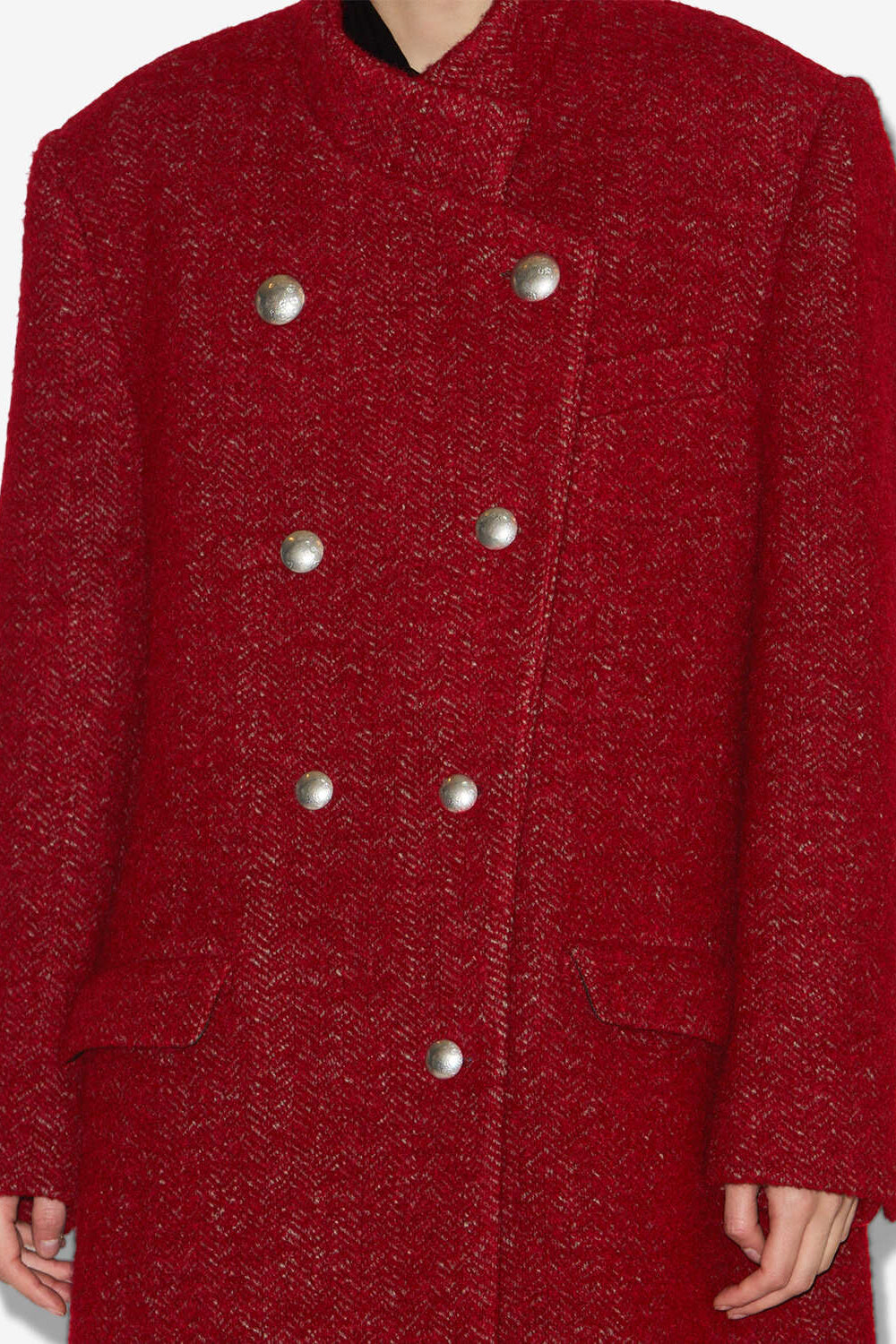 Giusa brushed wool coat - Deep red - Woman - 3