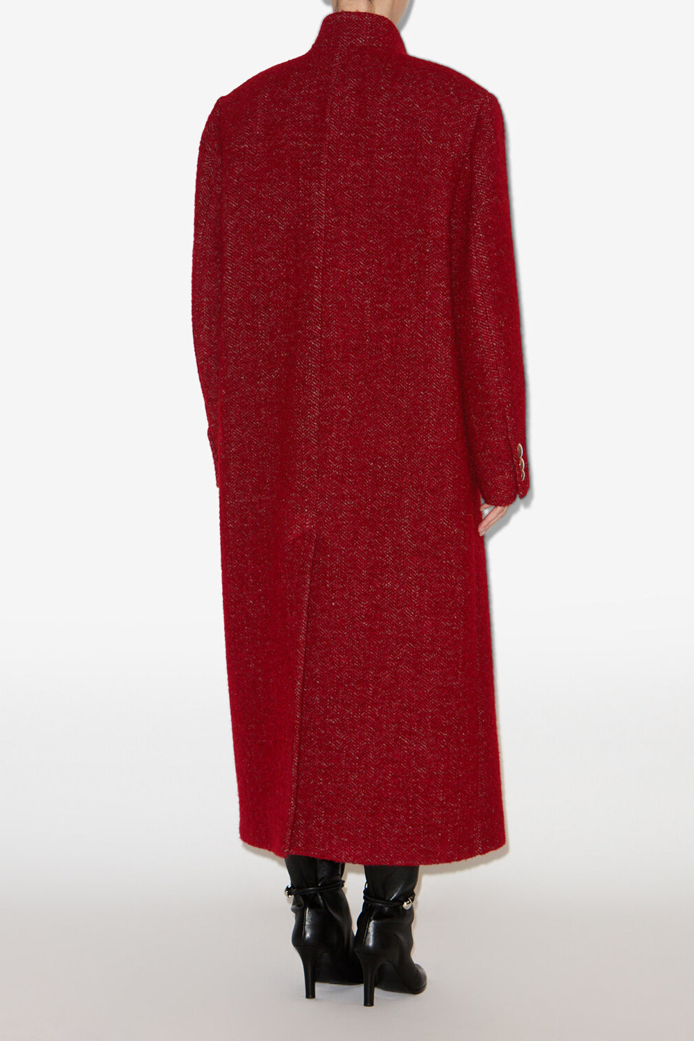 Giusa brushed wool coat - Deep red - Woman - 4
