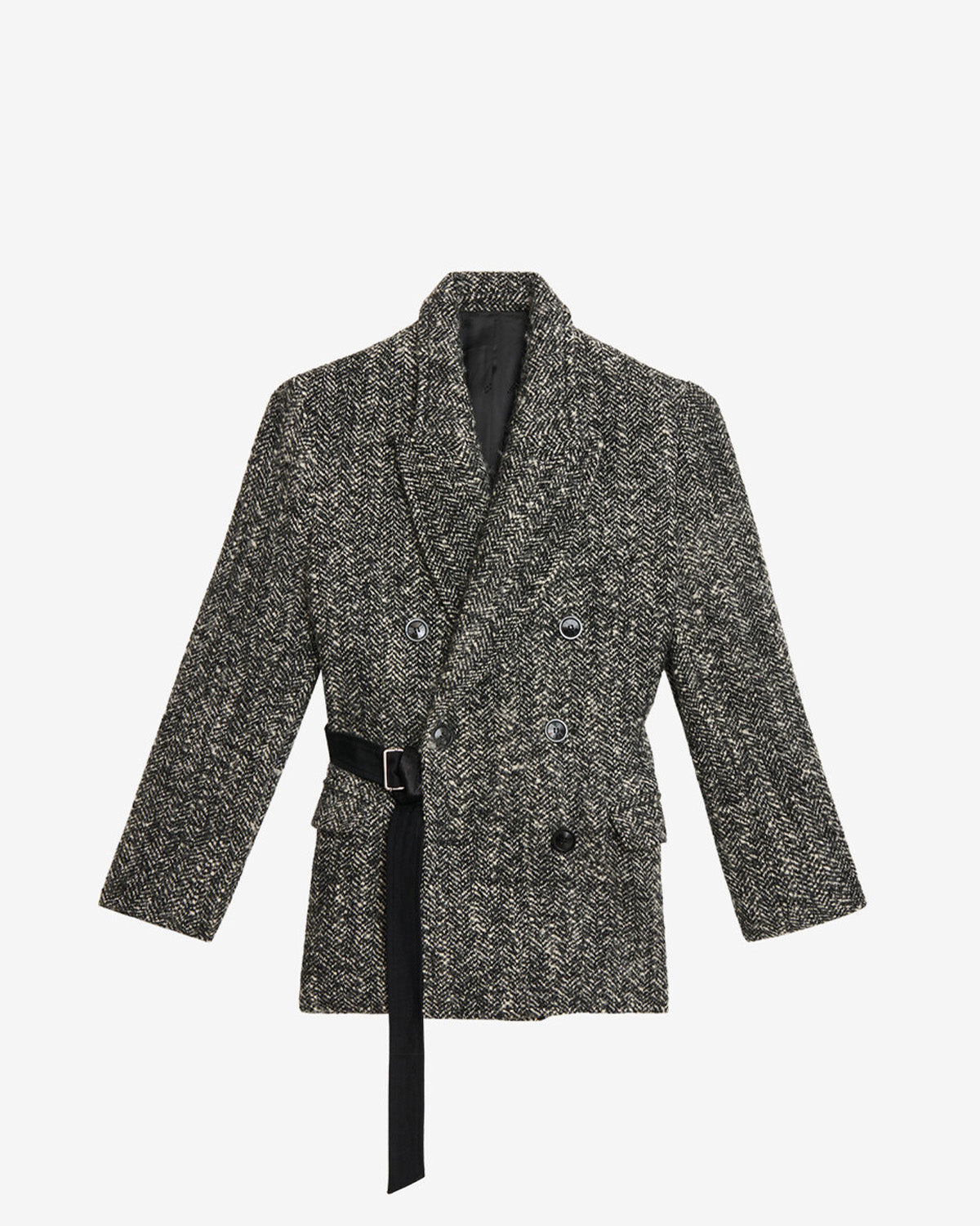 Ezzia コート Woman Black and ecru 1