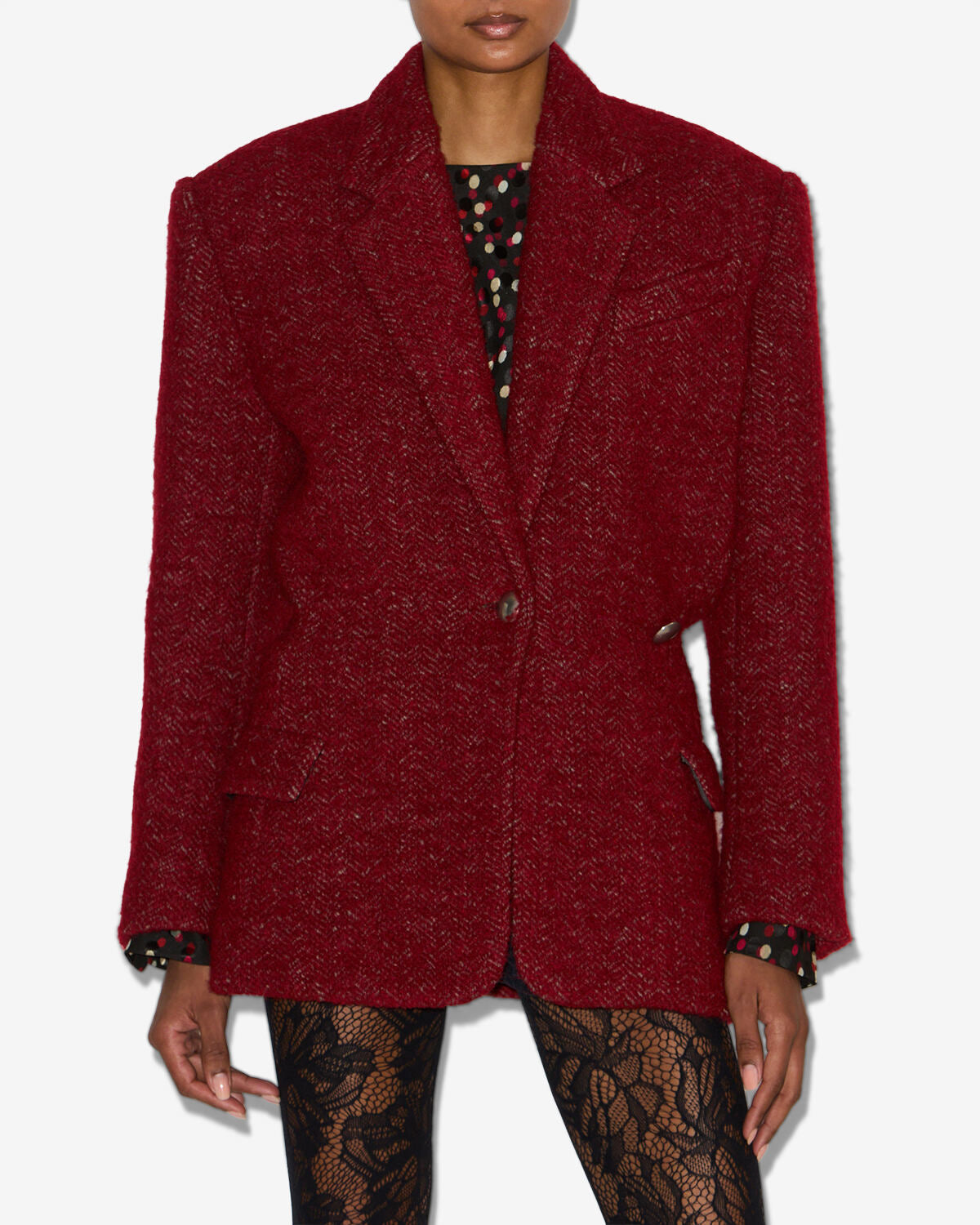 Manteau gallie en laine - Deep red - Woman - 3