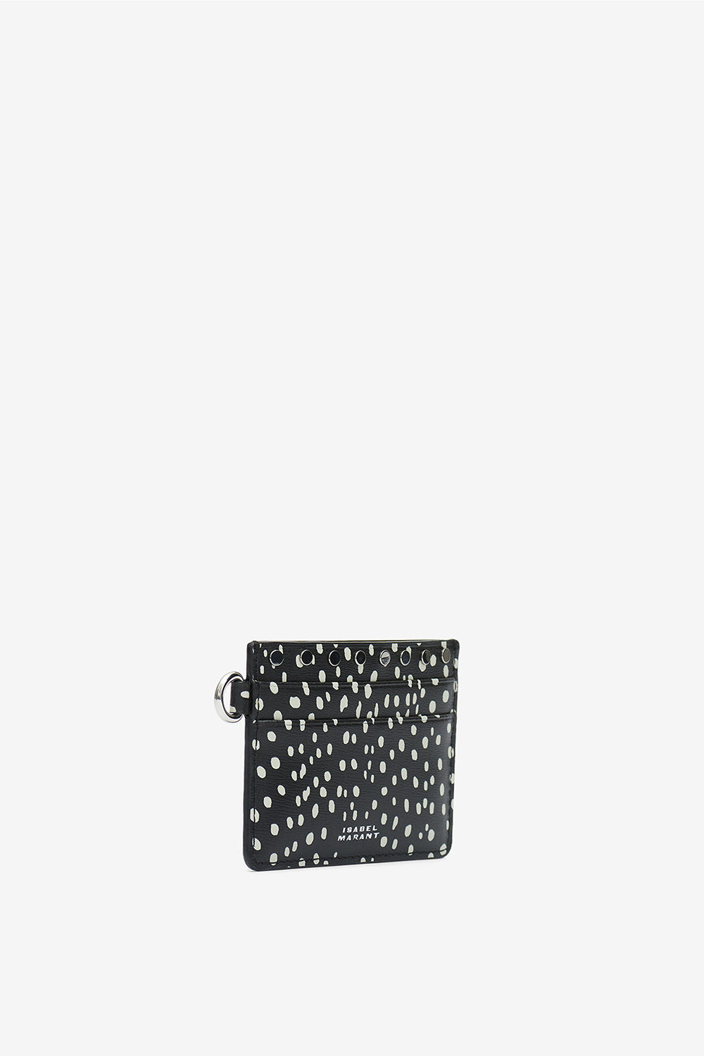 Card holder レザー カードホルダー - Black and ecru - Woman - 3