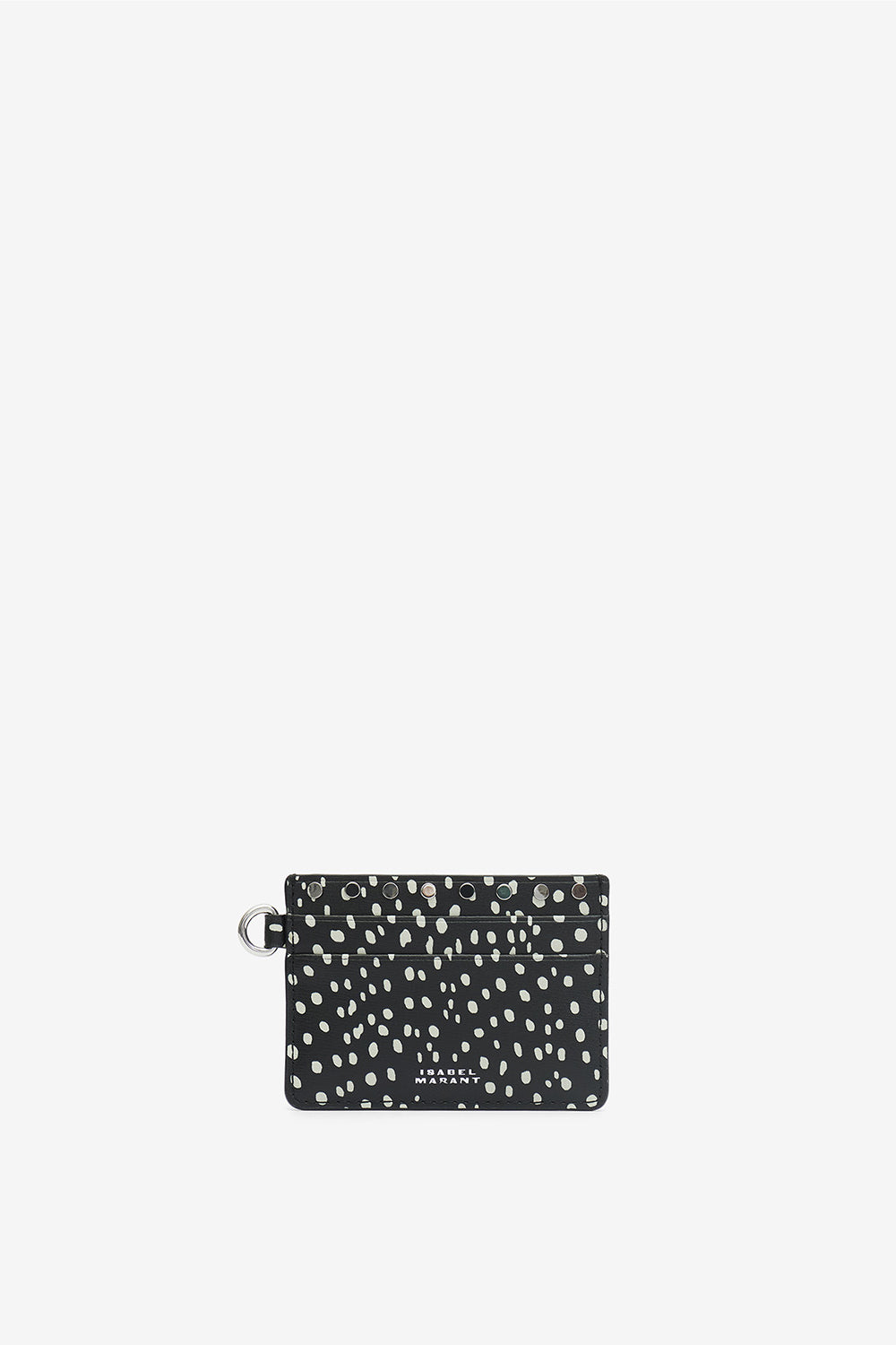 Card holder レザー カードホルダー - Black and ecru - Woman - 1