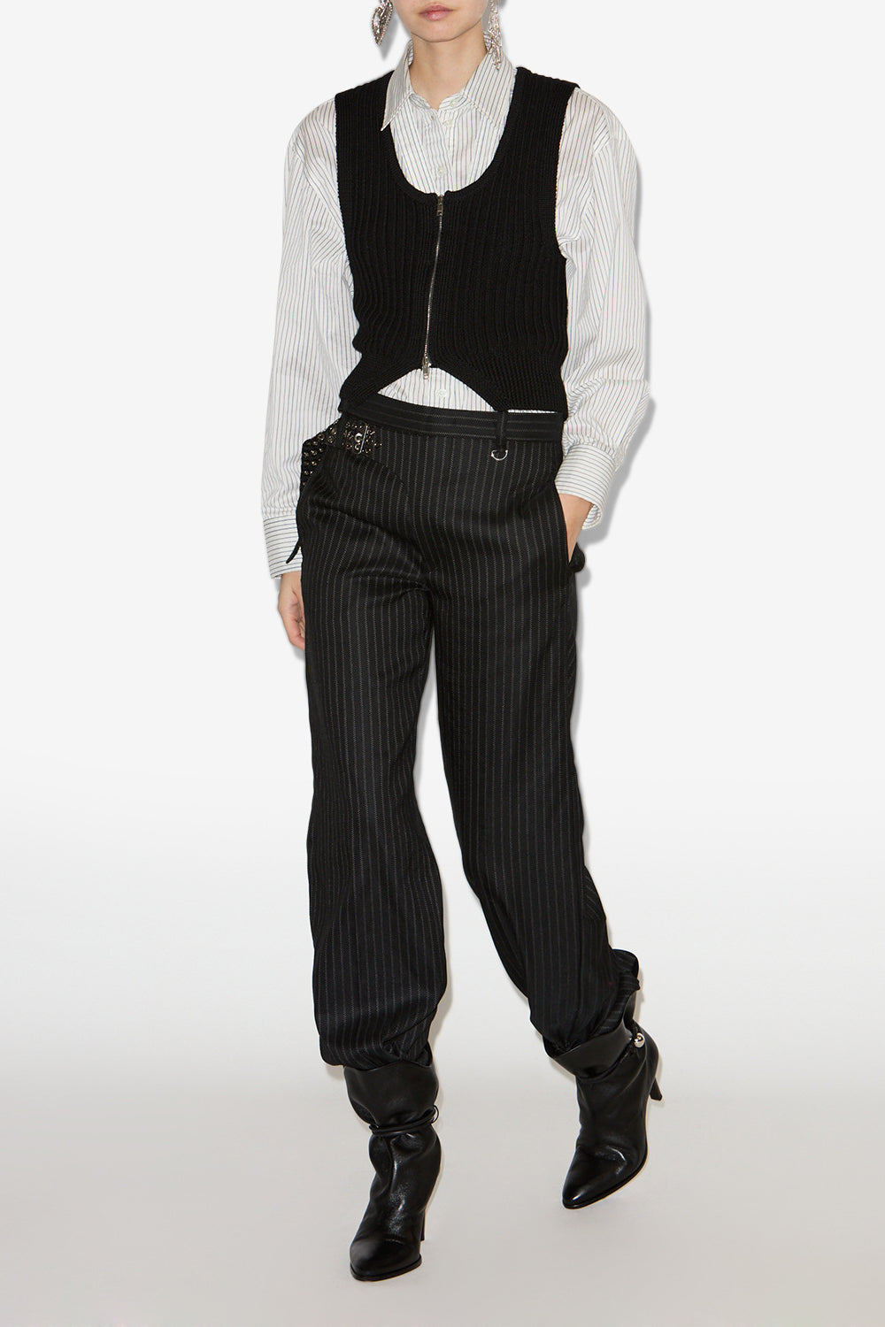 Pantaloni da tailleur in lana vergine noanne - Nero - Woman - 2