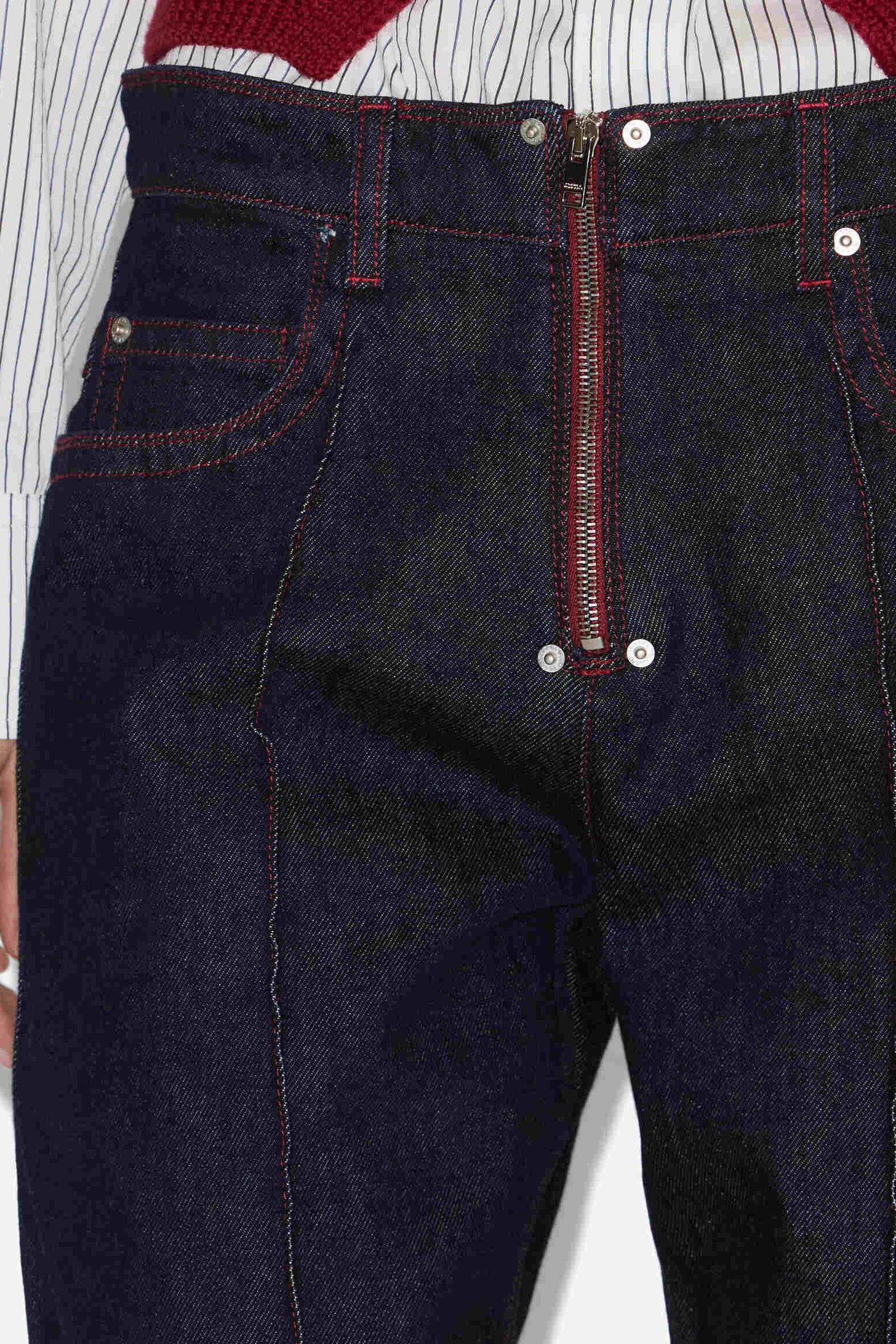 Stely 면 소재의 와이드 진 - Dark midnight - Woman - 3