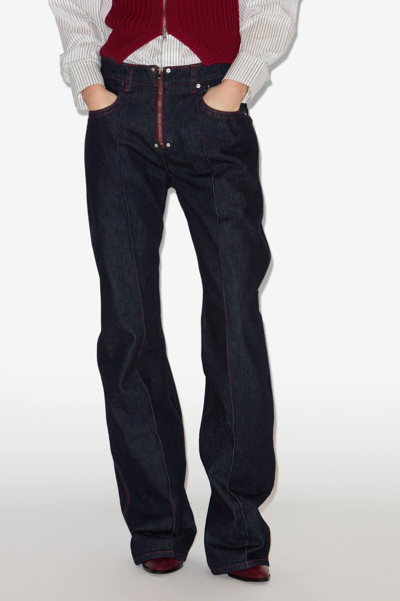 Stely 면 소재의 와이드 진 - Dark midnight - Woman - 4