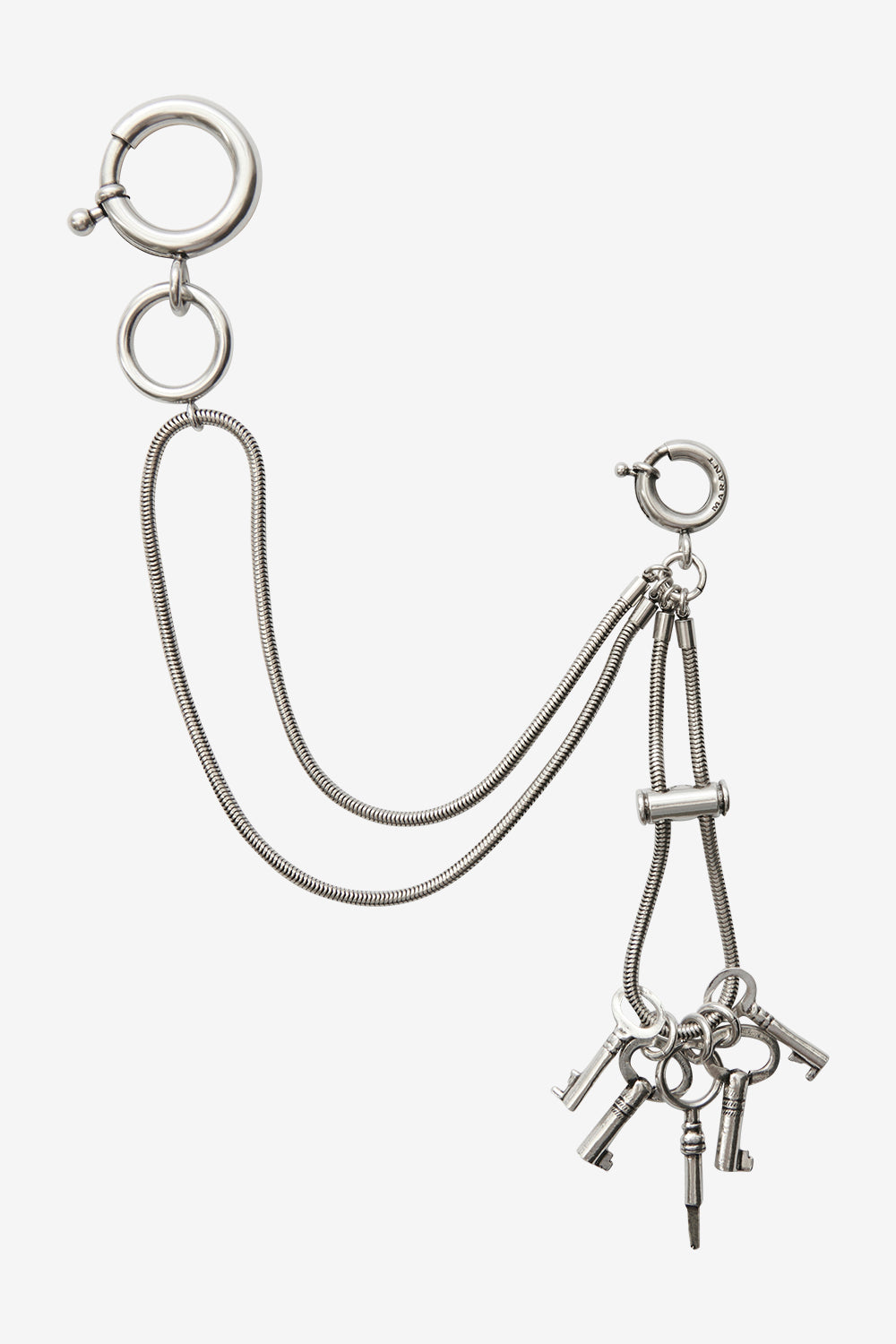 Porte-clés duo en laiton cassy - Argent - Man - 1