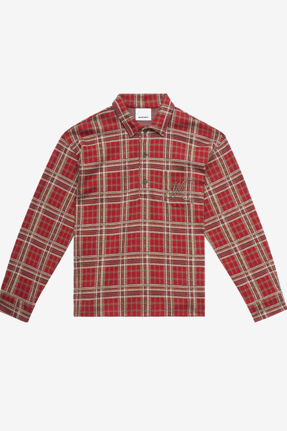 Orelien plaid print shirt - Deep red - Man - 1