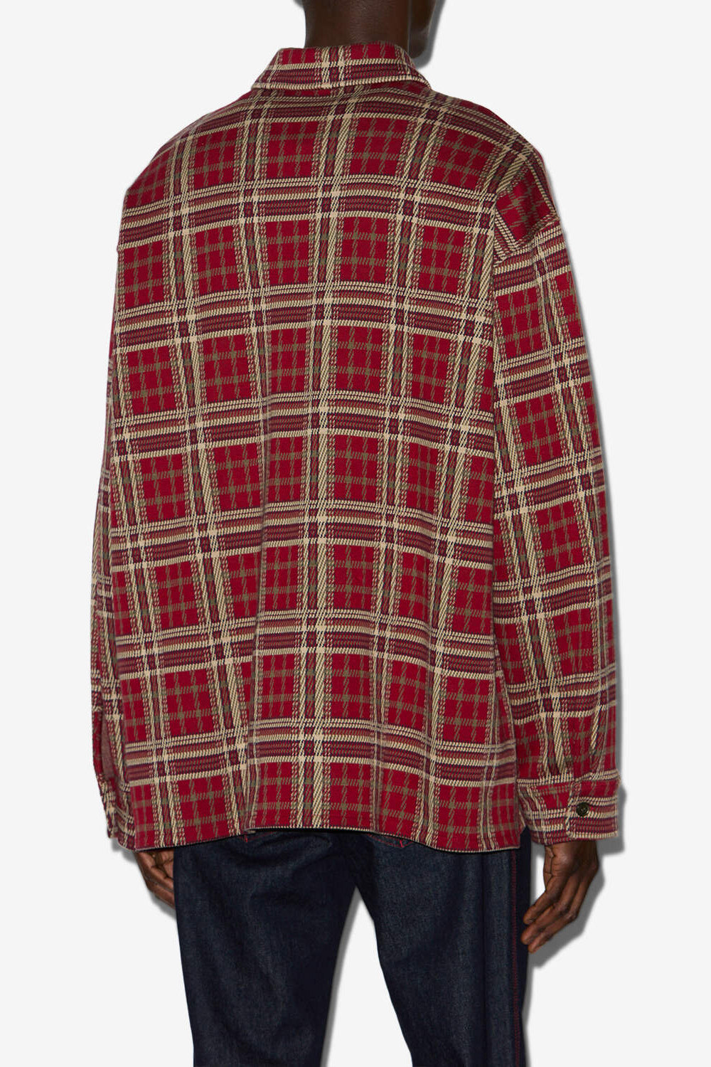 Orelien plaid print shirt - Deep red - Man - 5