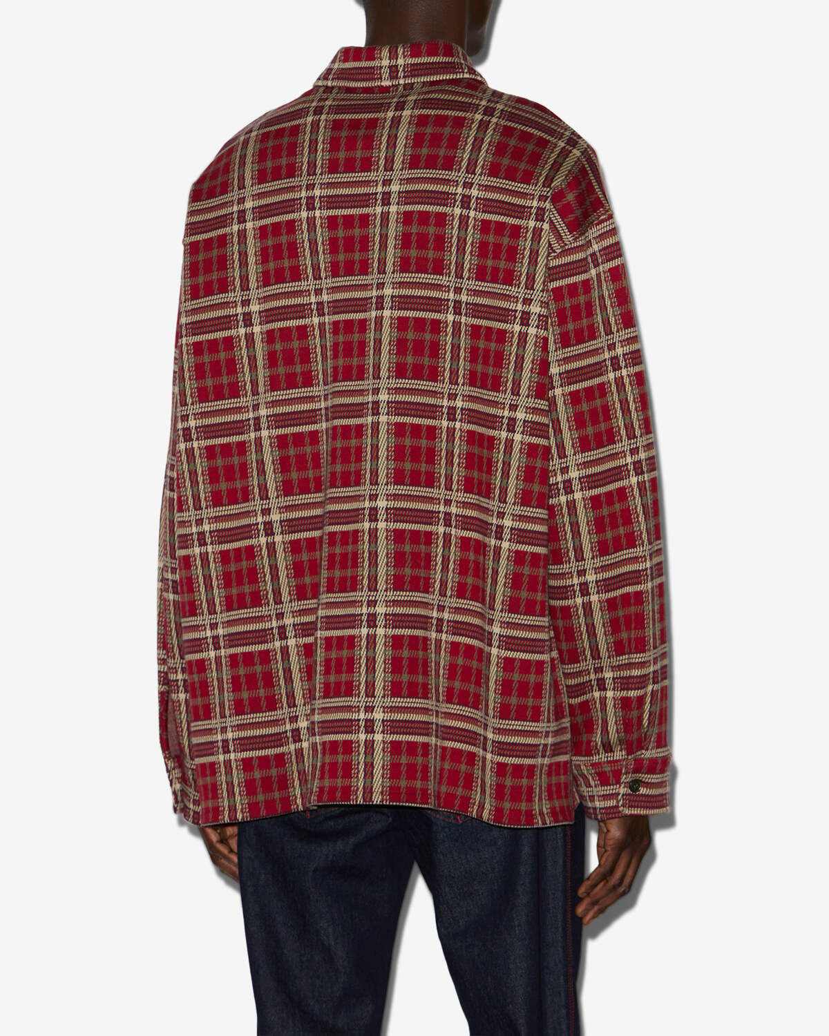Orelien plaid print shirt - Deep red - Man - 4