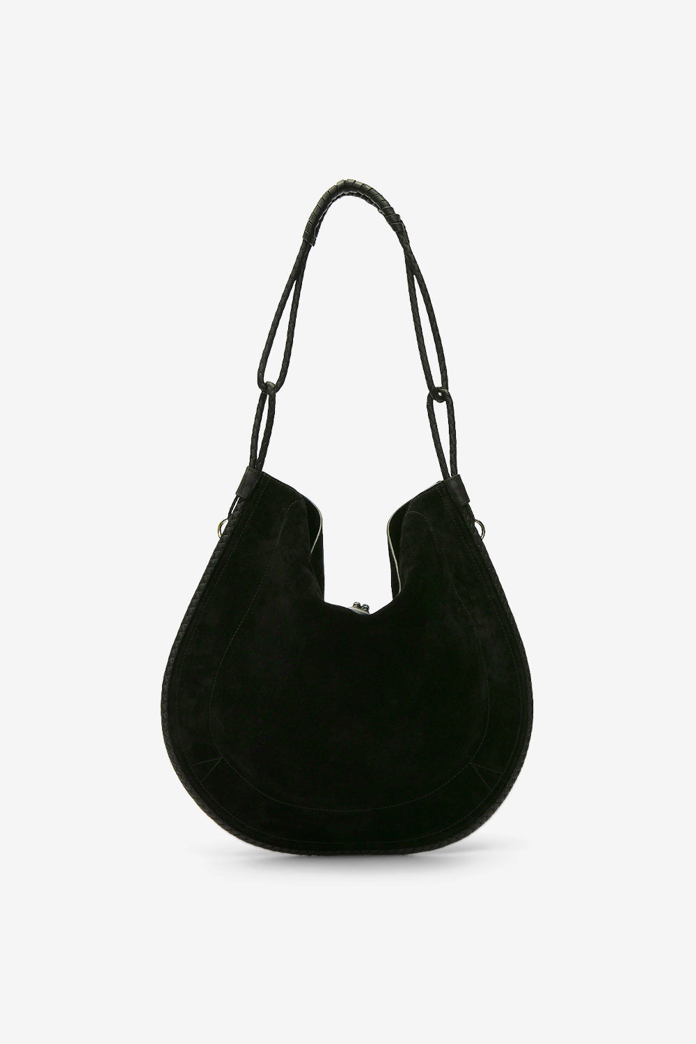 Tasche oskan hobo soft aus veloursleder - Black and silver - Woman - 2