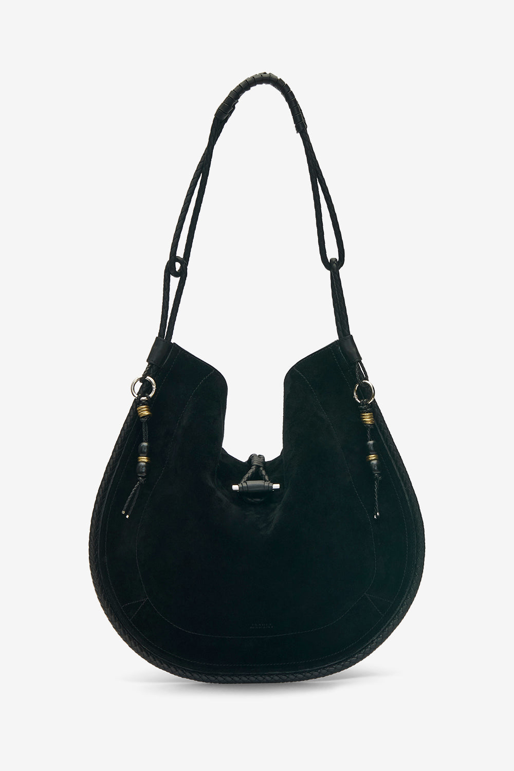 Tasche oskan hobo soft aus veloursleder - Black and silver - Woman - 1