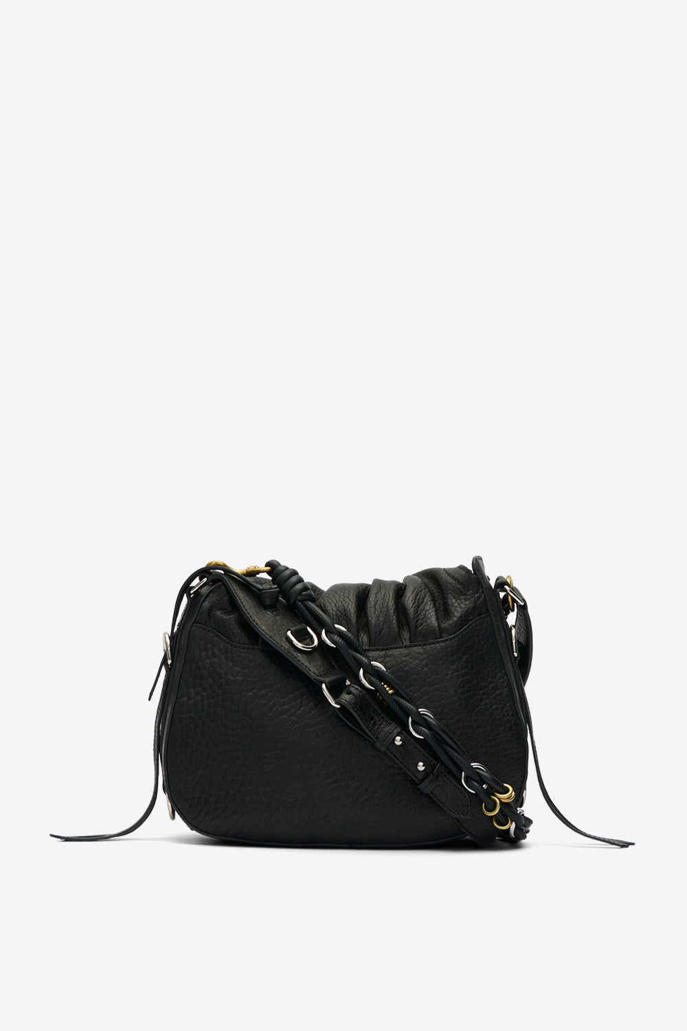 Borsa da portare a spalla bolton in pelle - Black and silver - Woman - 2