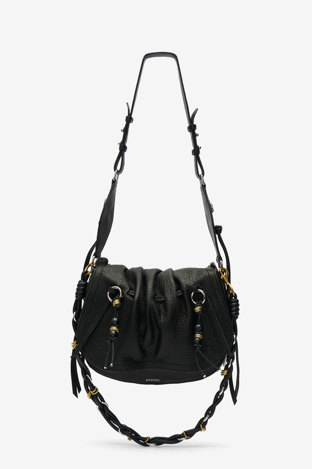 Borsa da portare a spalla bolton in pelle - Black and silver - Woman - 1