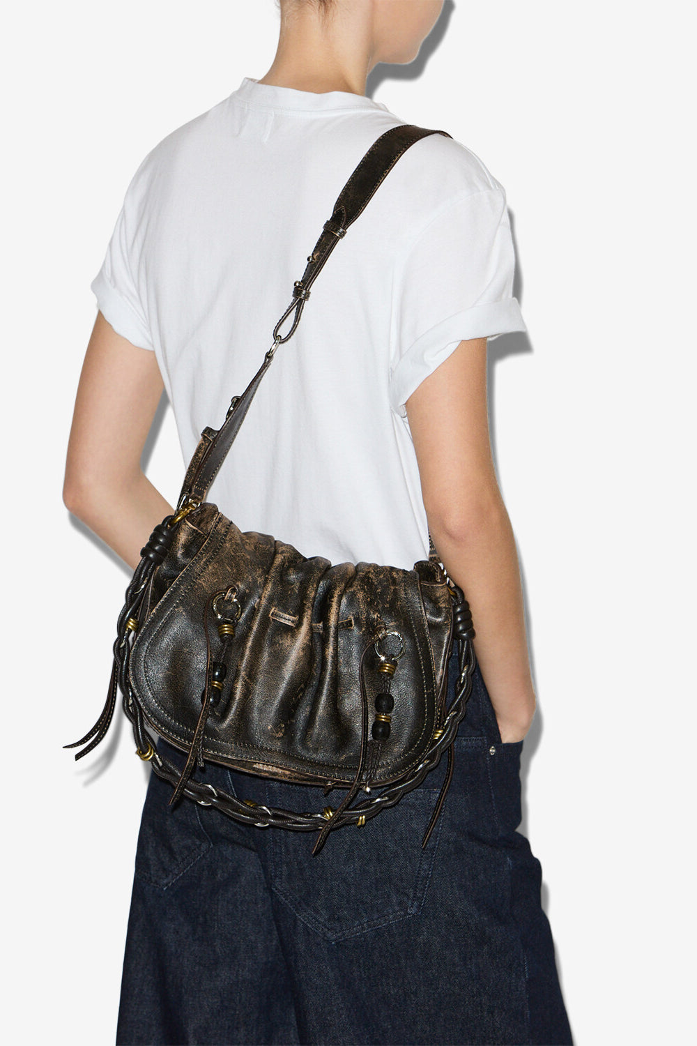 Borsa da portare a spalla bolton in pelle - Vintage brown - Woman - 4