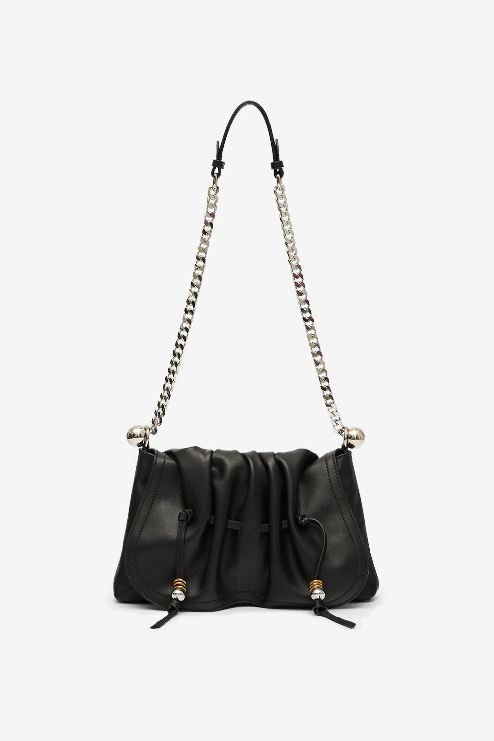 Bolton pouch 가죽 숄더백 - Black and silver - Woman - 5