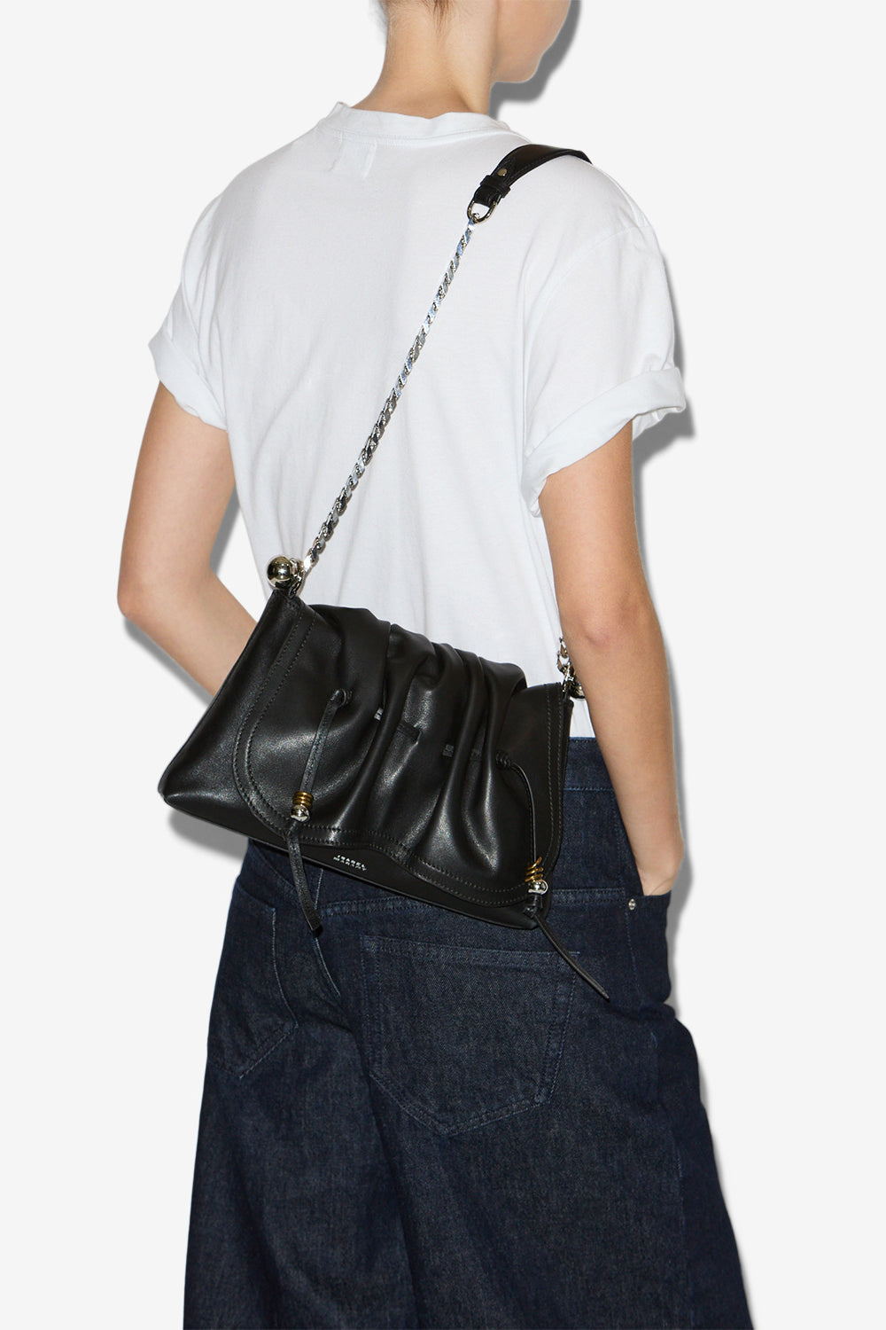 Bolton pouch 가죽 숄더백 - Black and silver - Woman - 3