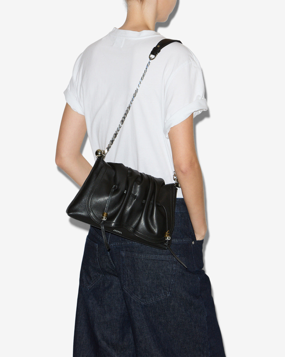 Bolso para el hombro bolton pouch Woman Black and silver 2