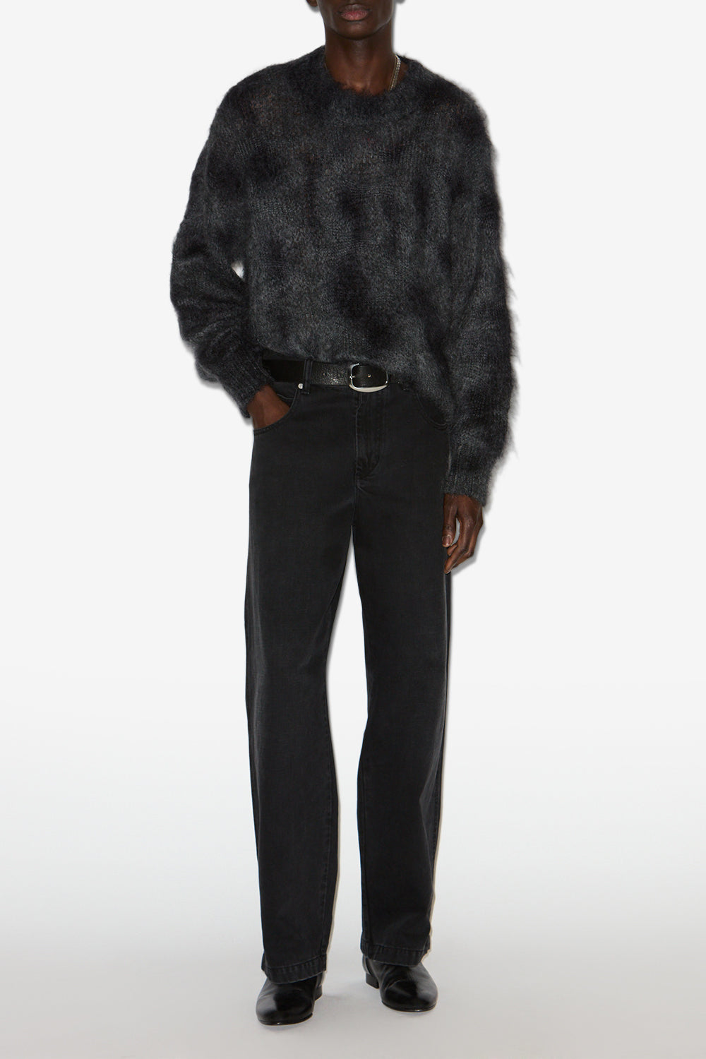 Miller kid mohair sweater - Anthracite - Man - 2