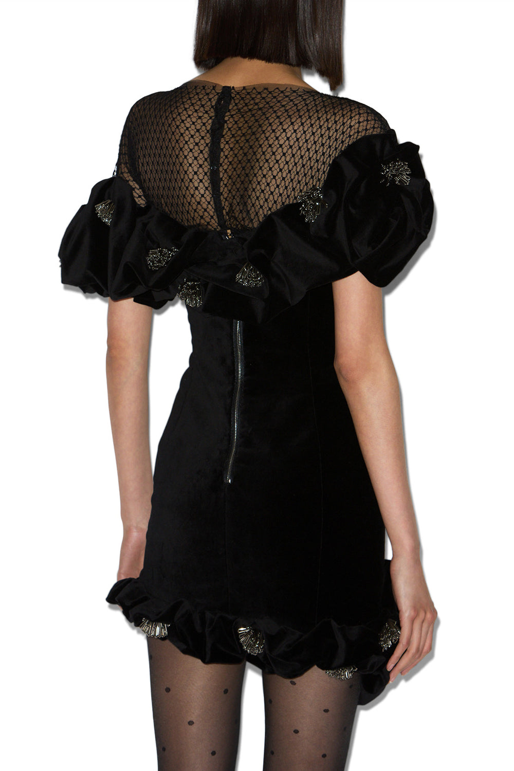 Abito corto eliska con volant - Nero - Woman - 5