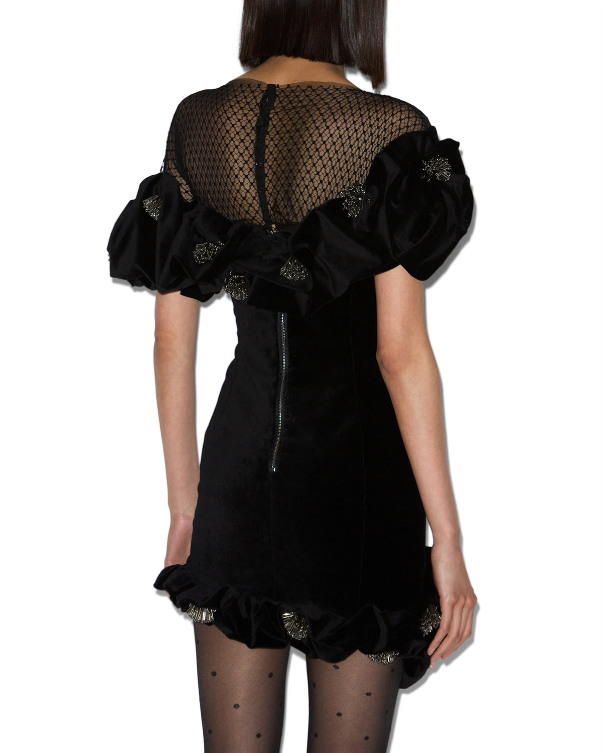 Abito corto eliska con volant - Nero - Woman - 4