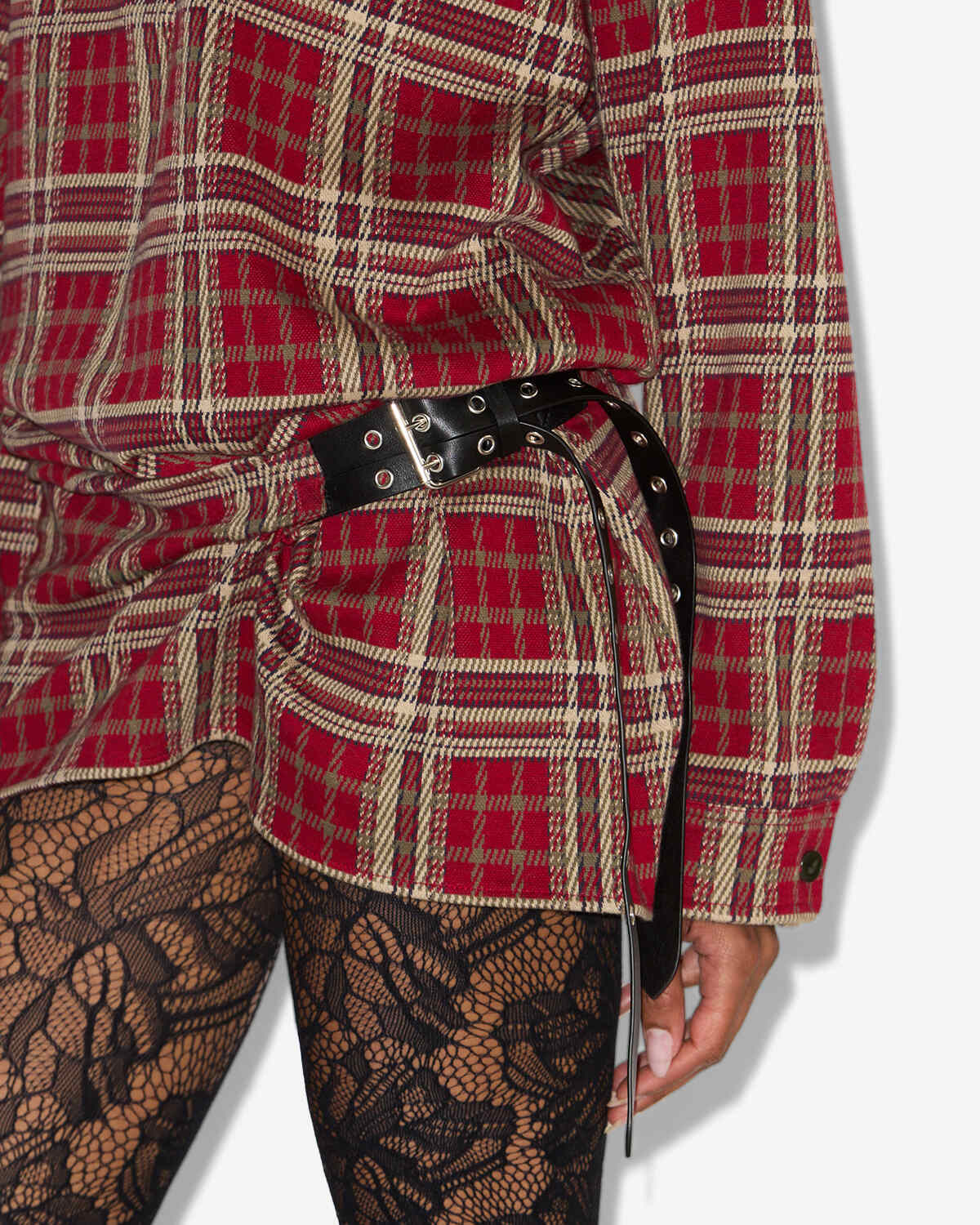 Blandia plaid shirt dress - Red - Woman - 2