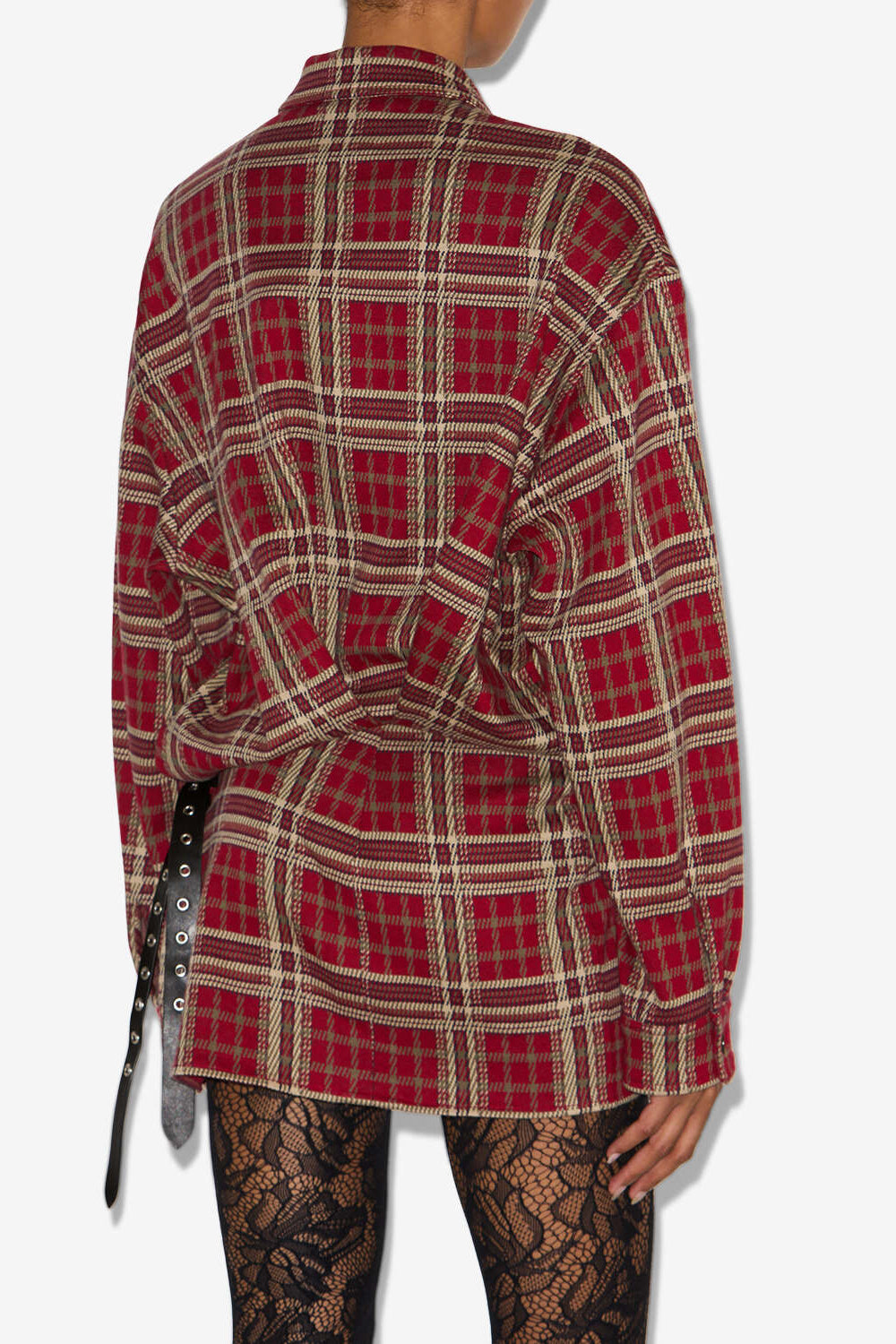 Blandia plaid shirt dress - Red - Woman - 5